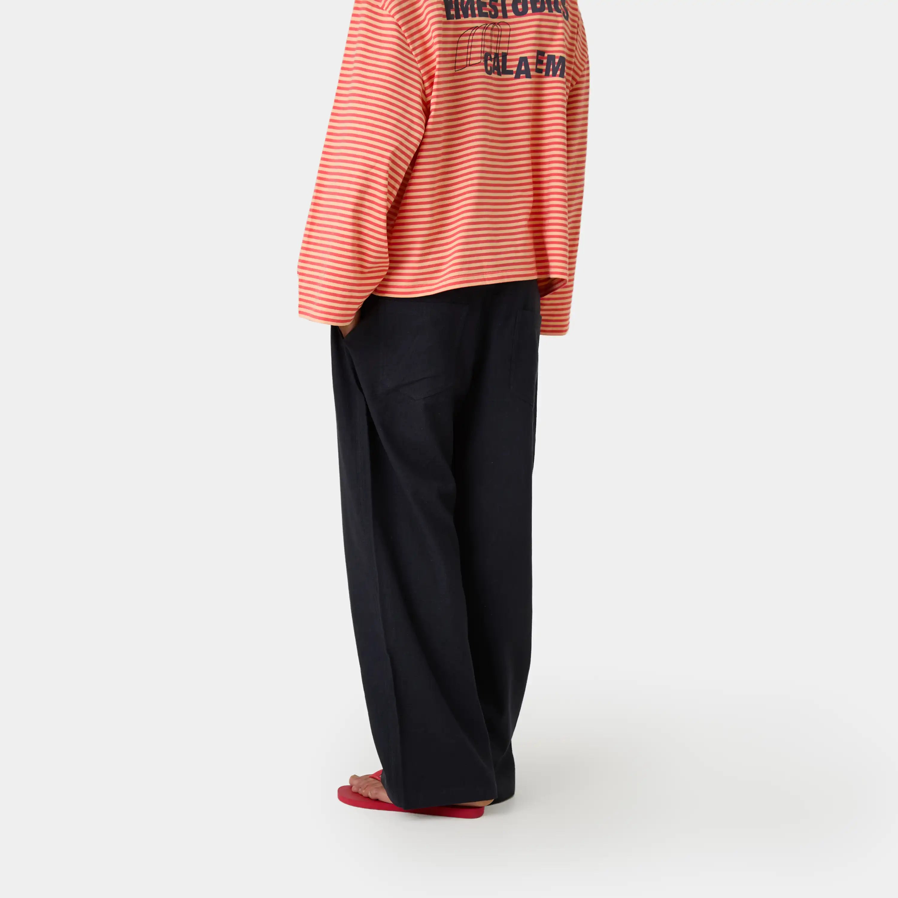 Mat Navy Balloon Linen Pants Pants Eme Studios