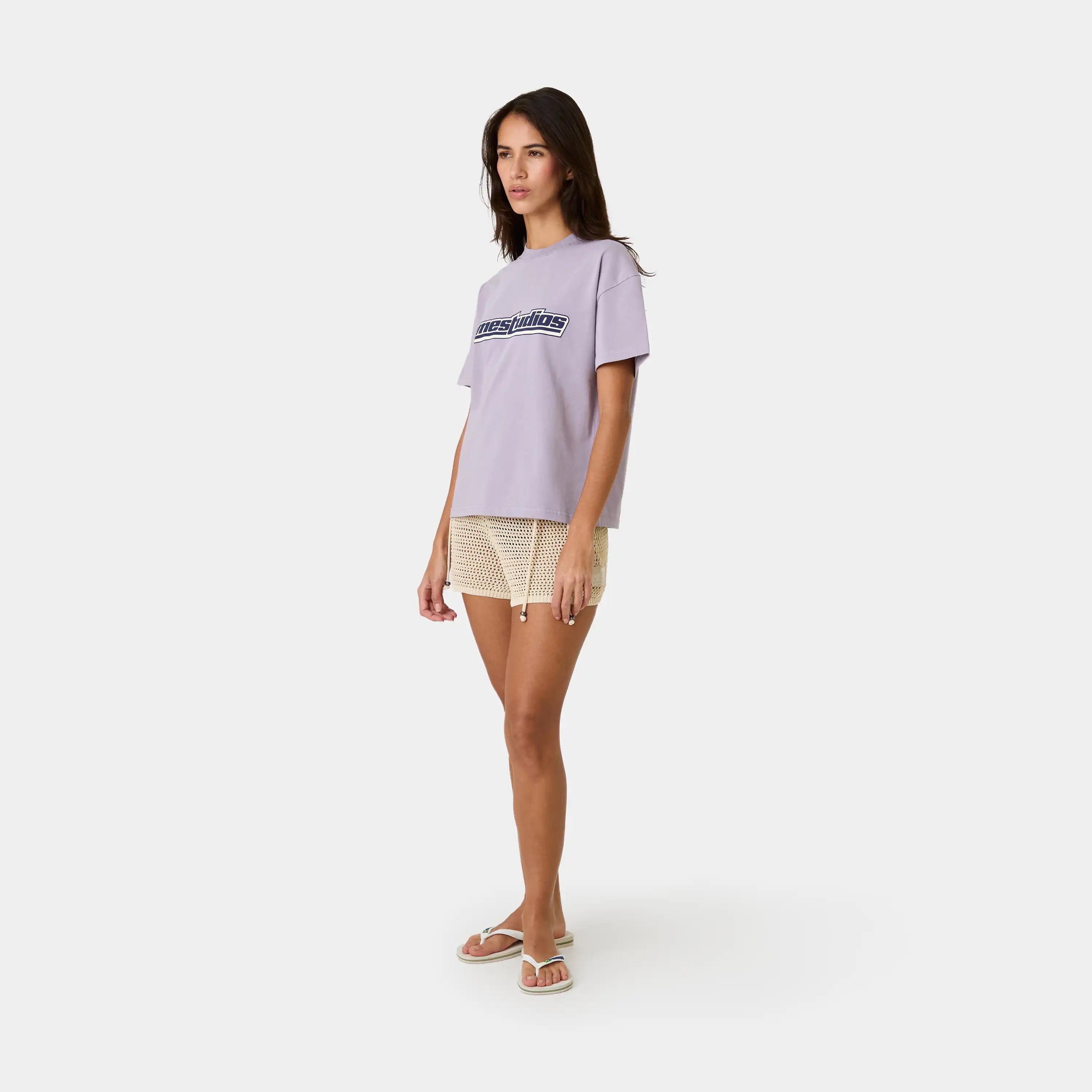 Outline Lavender Oversized Tee T-shirts Eme Studios