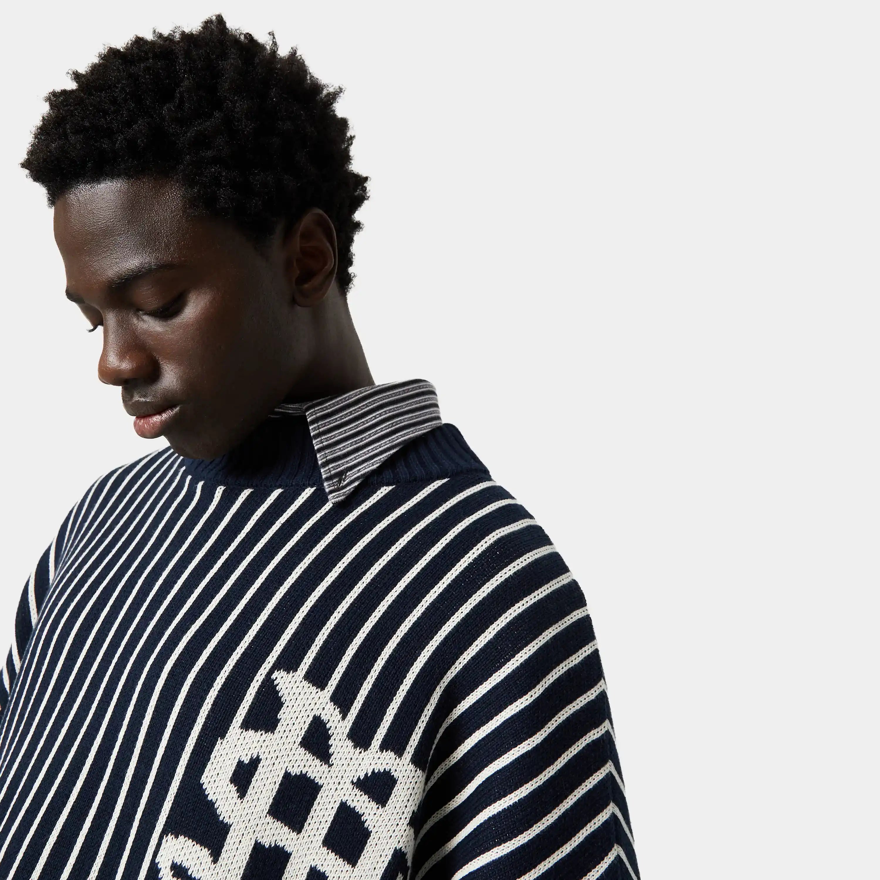 Badge Navy Stripes Knit Sweater Knitwear eme