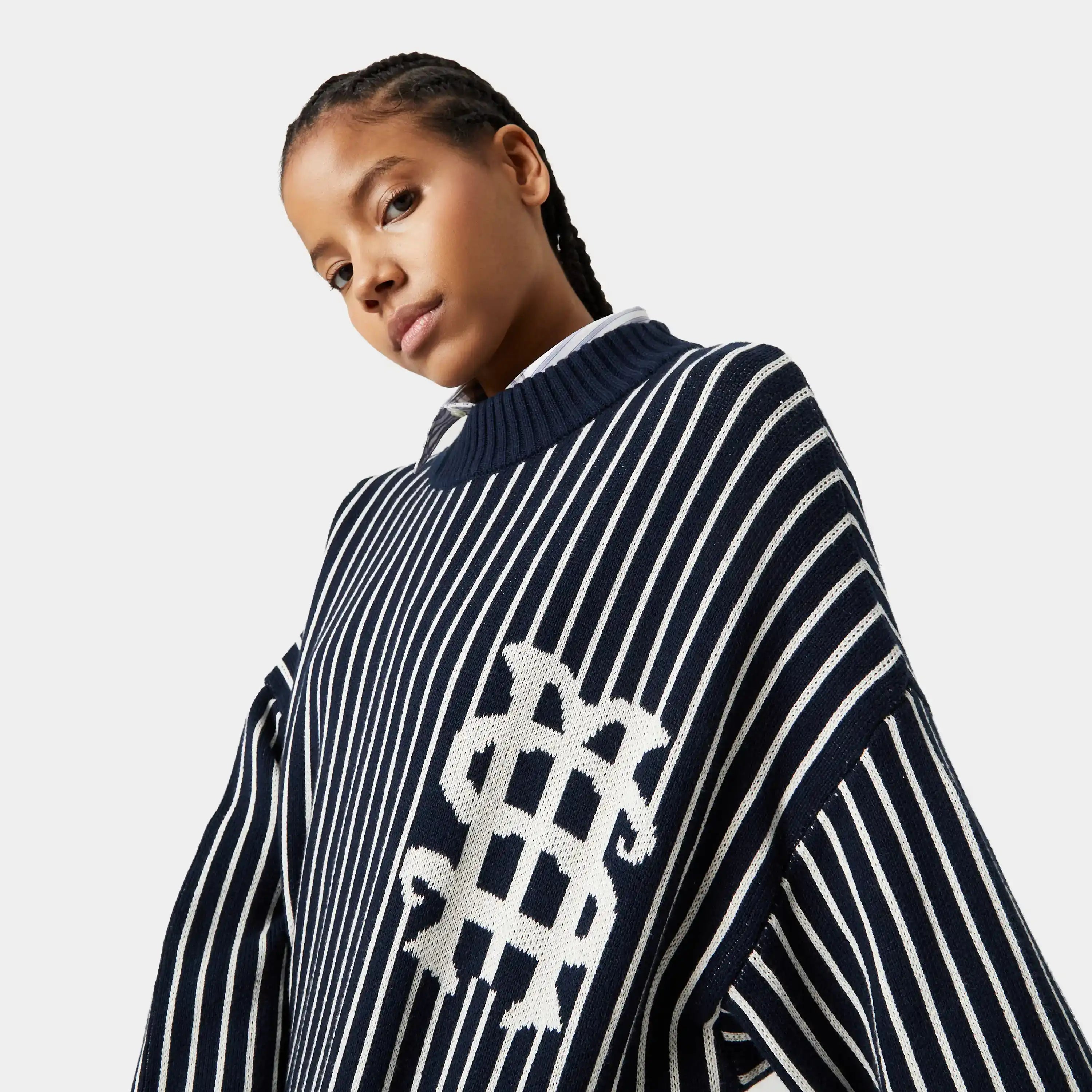 Badge Navy Stripes Knit Sweater Knitwear eme