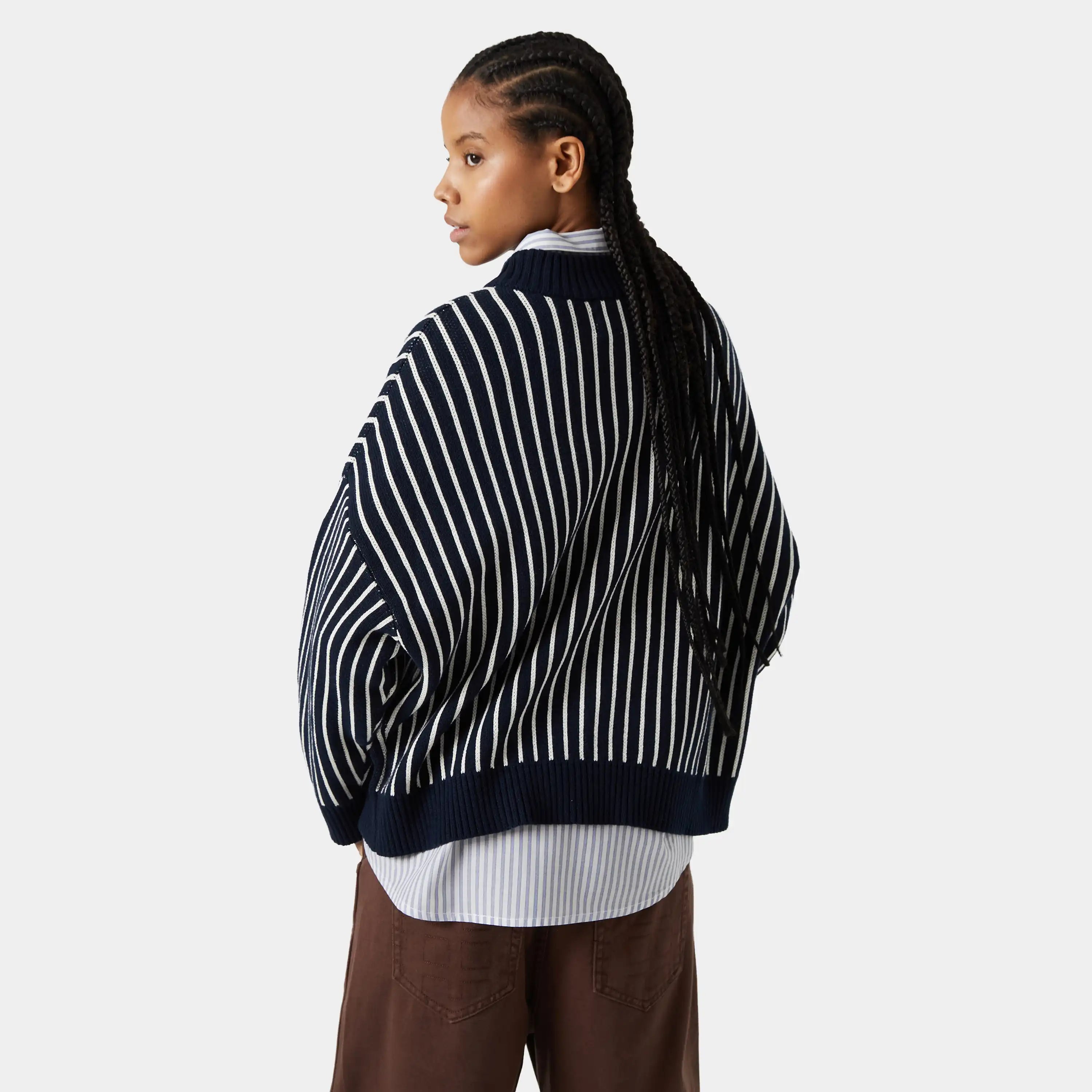 Badge Navy Stripes Knit Sweater Knitwear eme