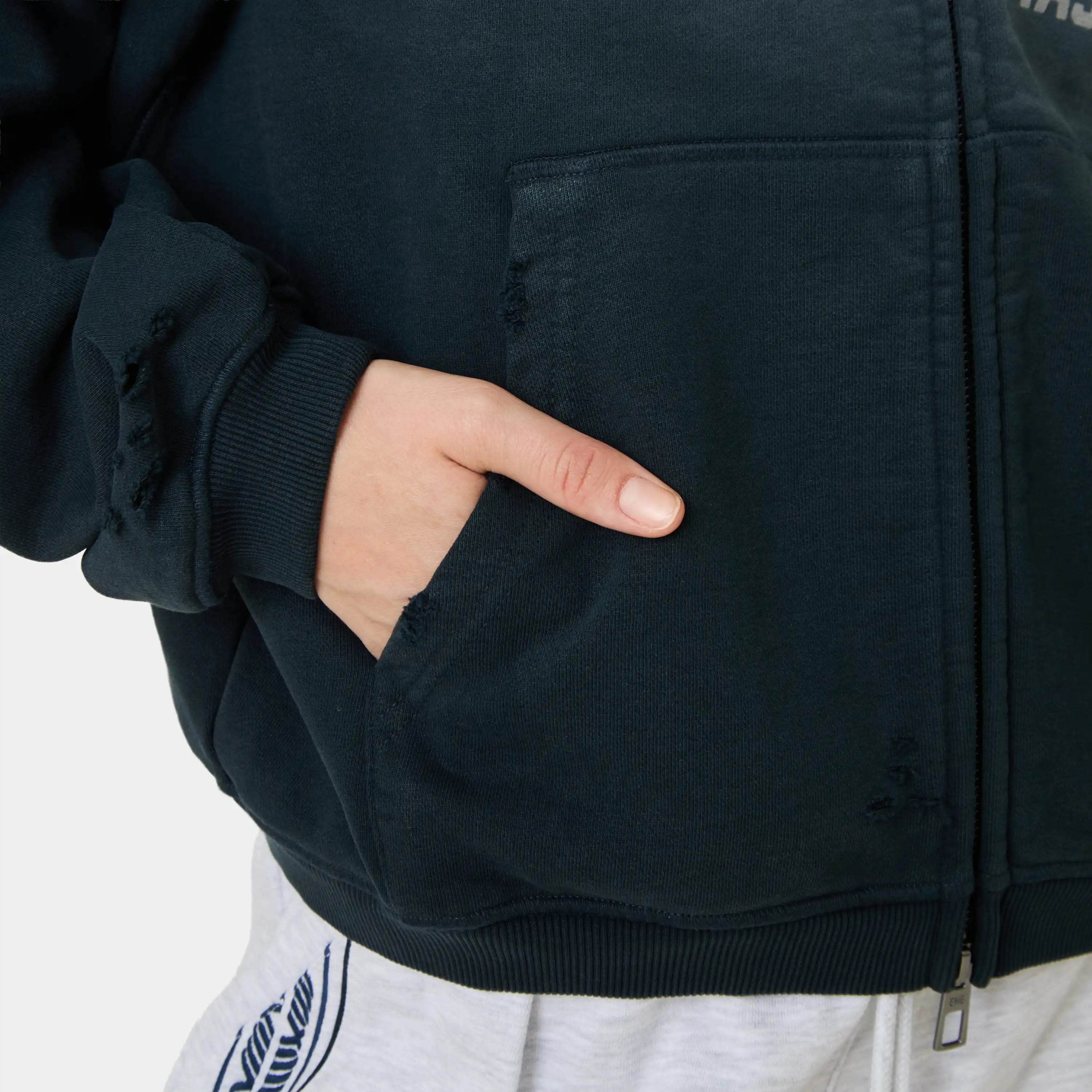 Keeper Shadow Cropped Boxy Full Zip Hoodies Eme Studios