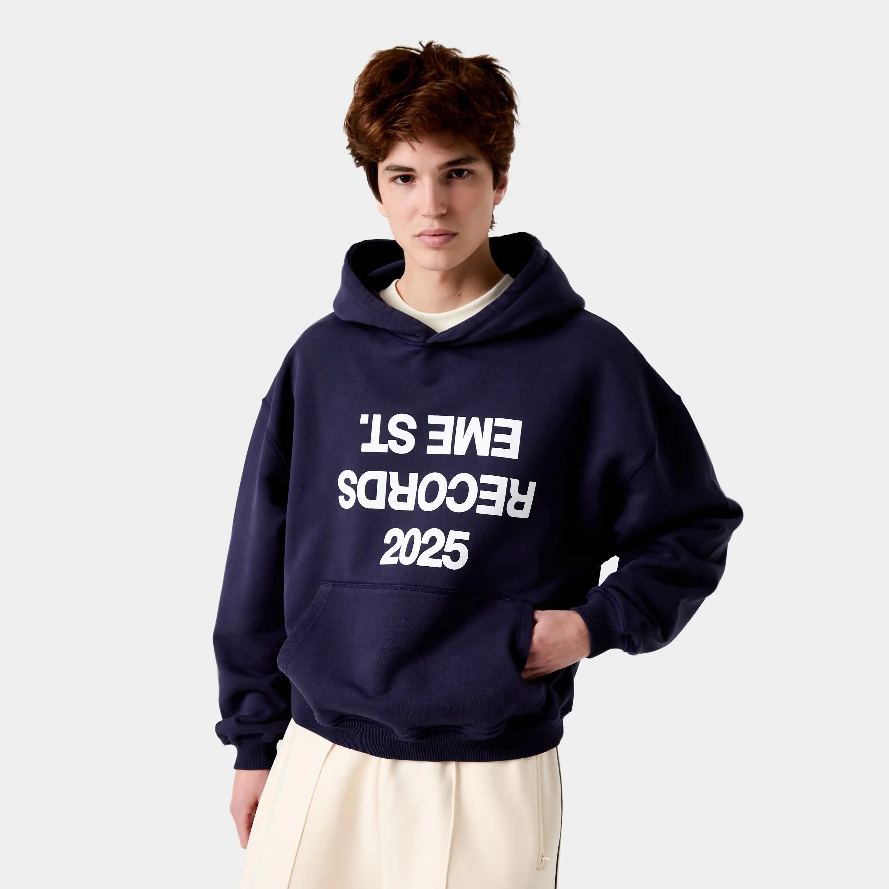 Inside Out Navy Oversized Hoodie Hoodies eme