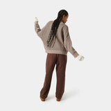 Badge Muddy Brown Stripes Knit Sweater Knitwear eme