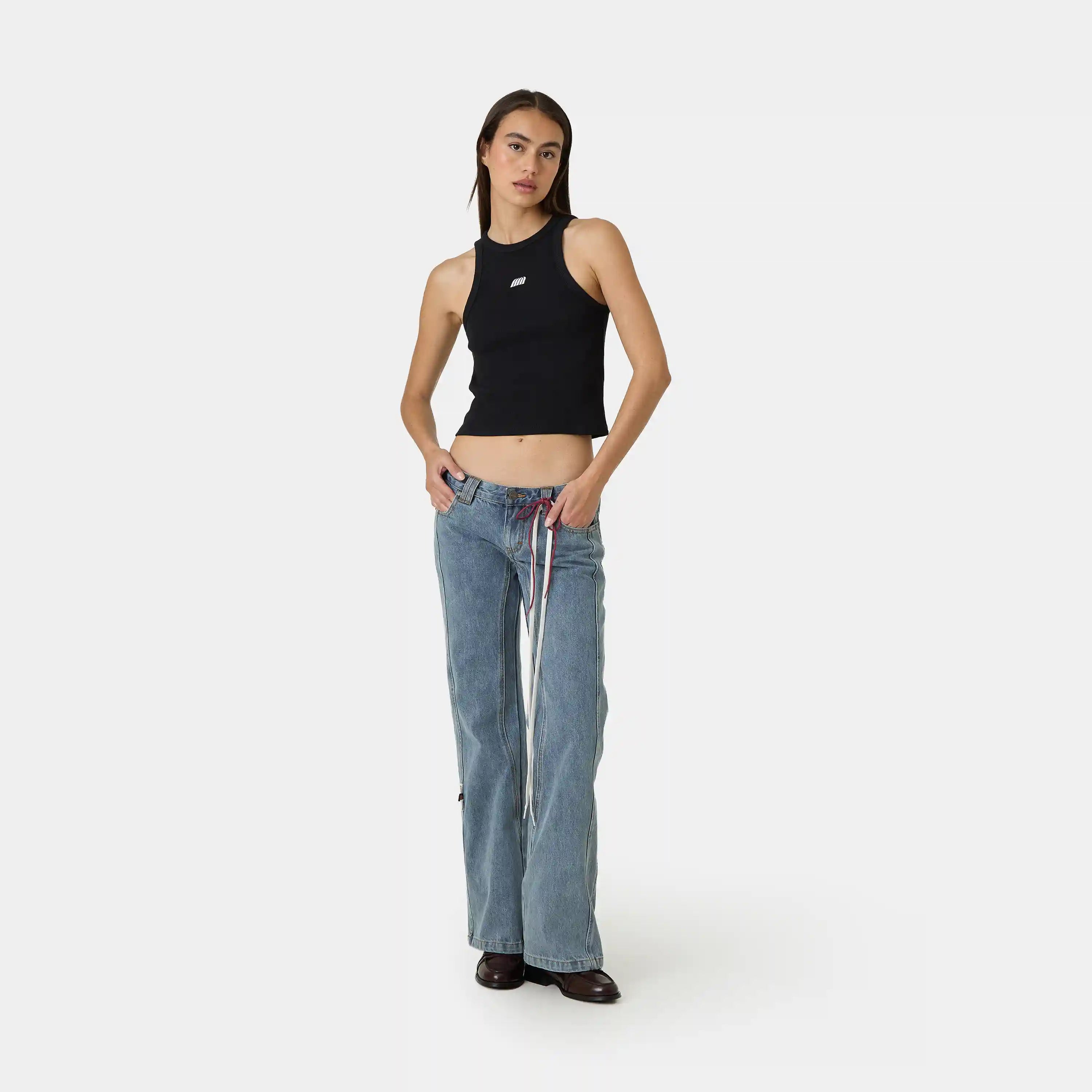 Anny Black Tank Top Woman T-Shirts Eme Studios