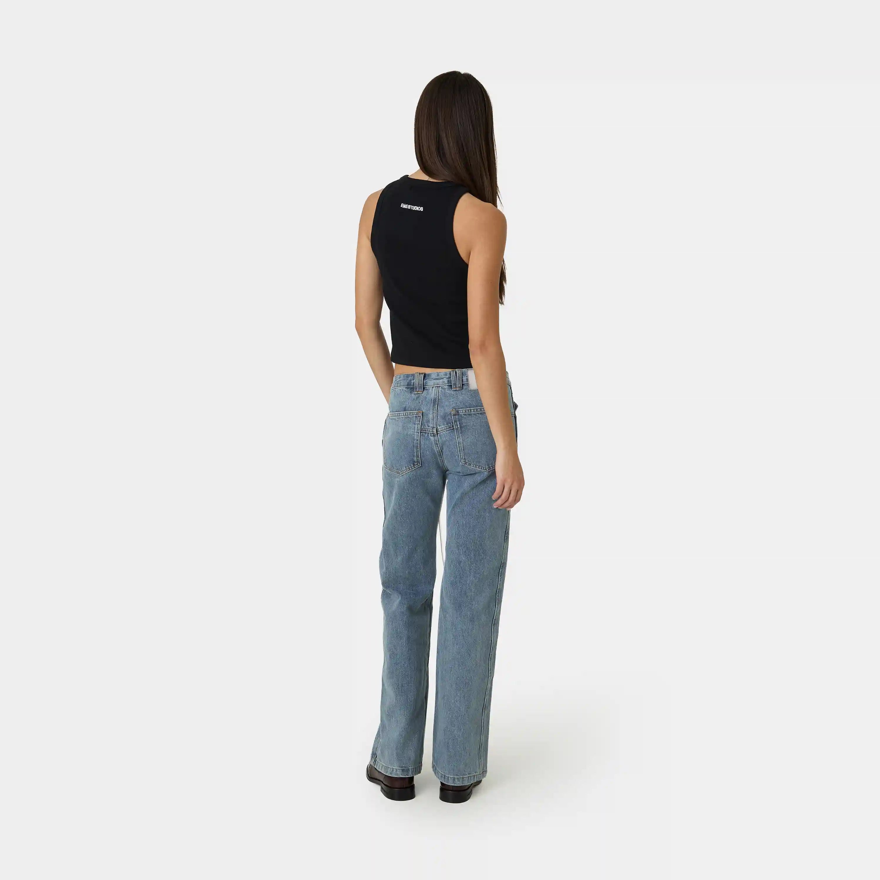 Anny Black Tank Top Woman T-Shirts Eme Studios