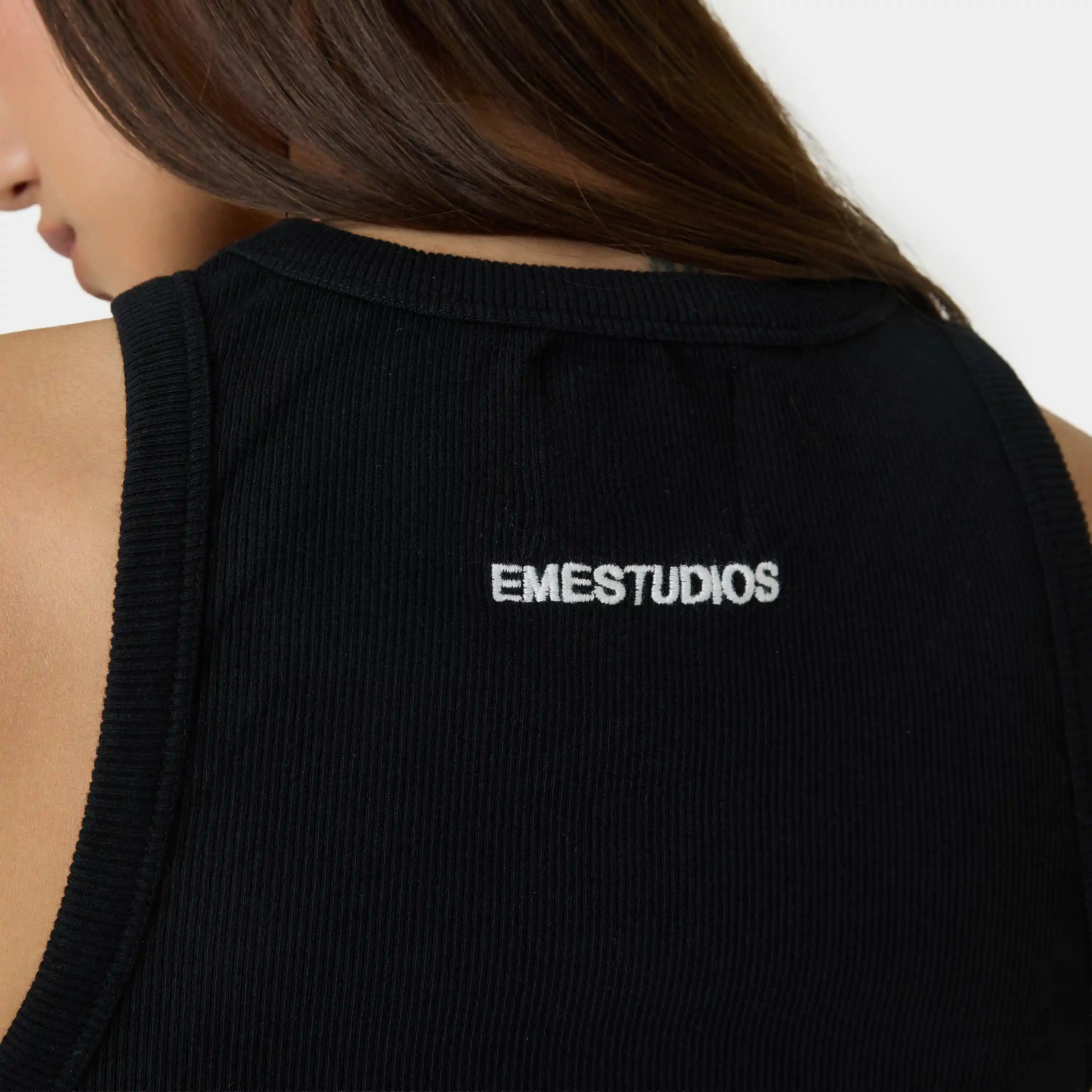 Anny Black Tank Top Woman T-Shirts Eme Studios