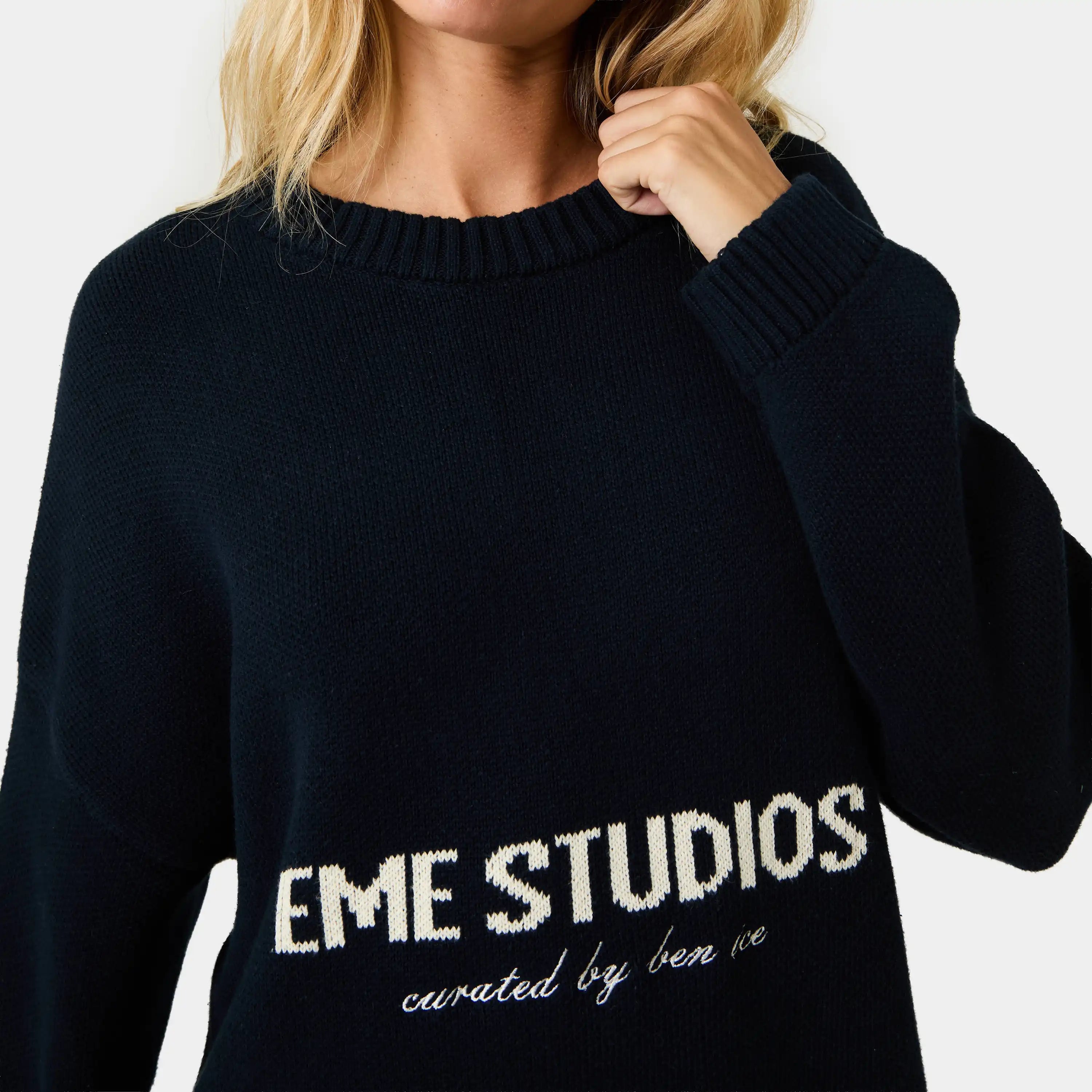 Master Navy Knit Sweater Knitwear eme