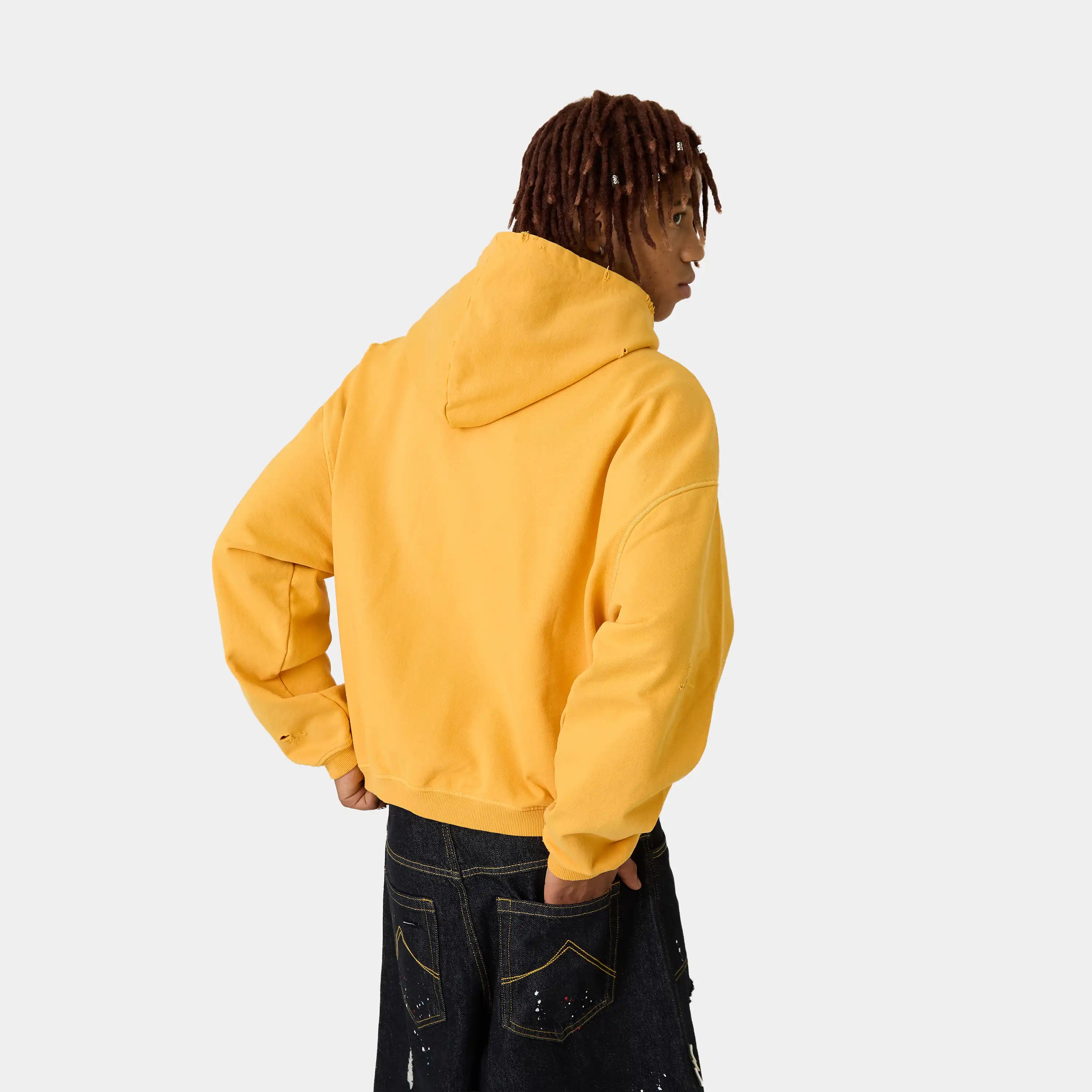 Keeper Mustard Cropped Boxy Full Zip Hoodies Eme Studios