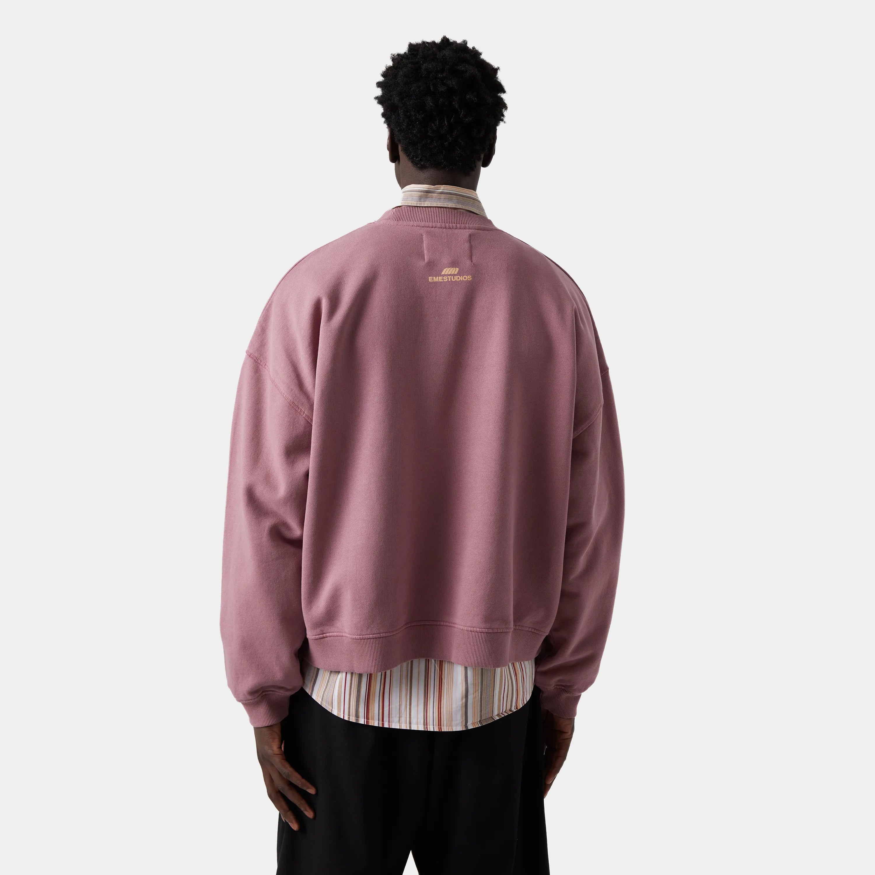 Mbuddy Taupe Oversized Crewneck Sweatshirts eme