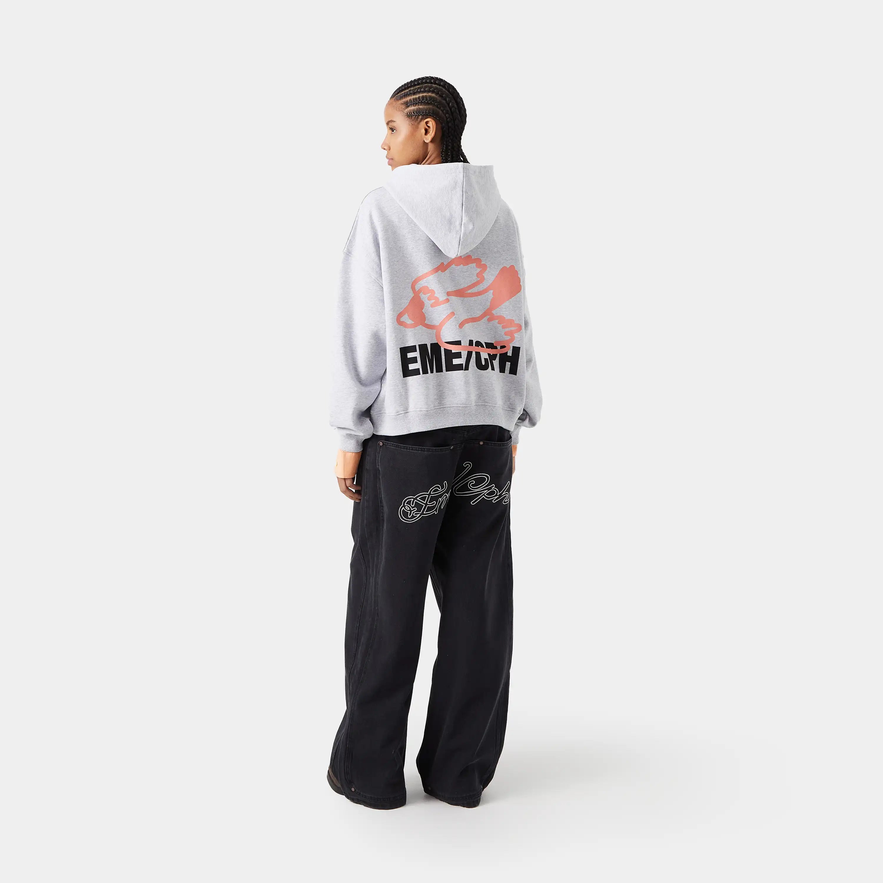 Due Heather Grey Oversized Hoodie Hoodies eme
