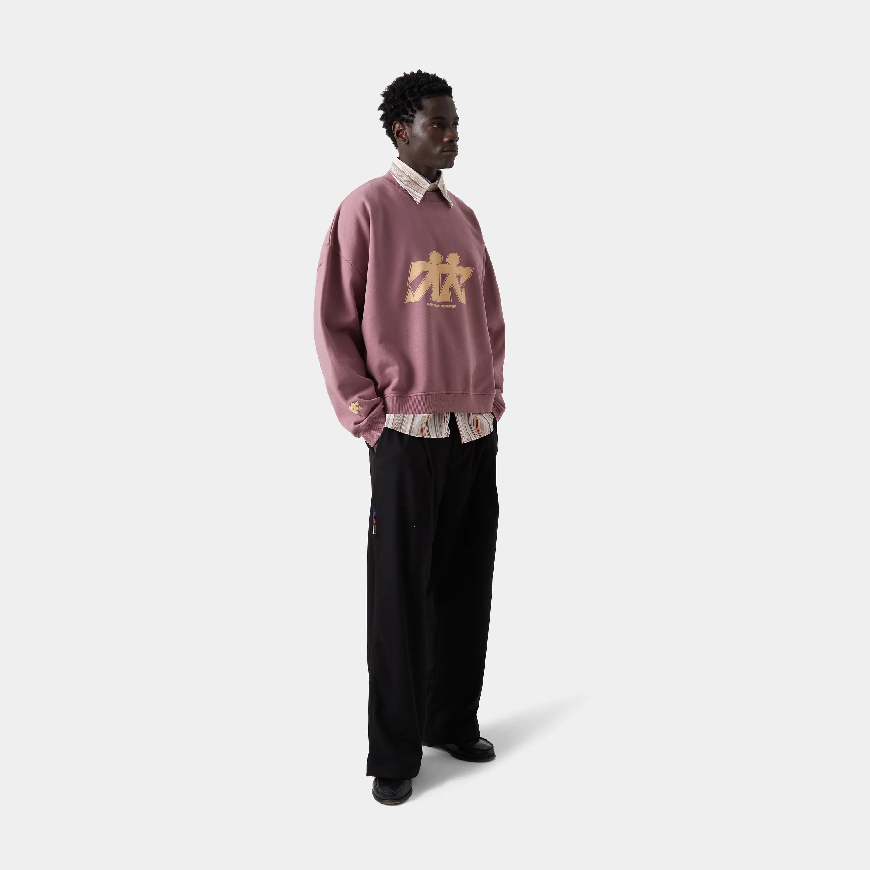 Mbuddy Taupe Oversized Crewneck Sweatshirts eme