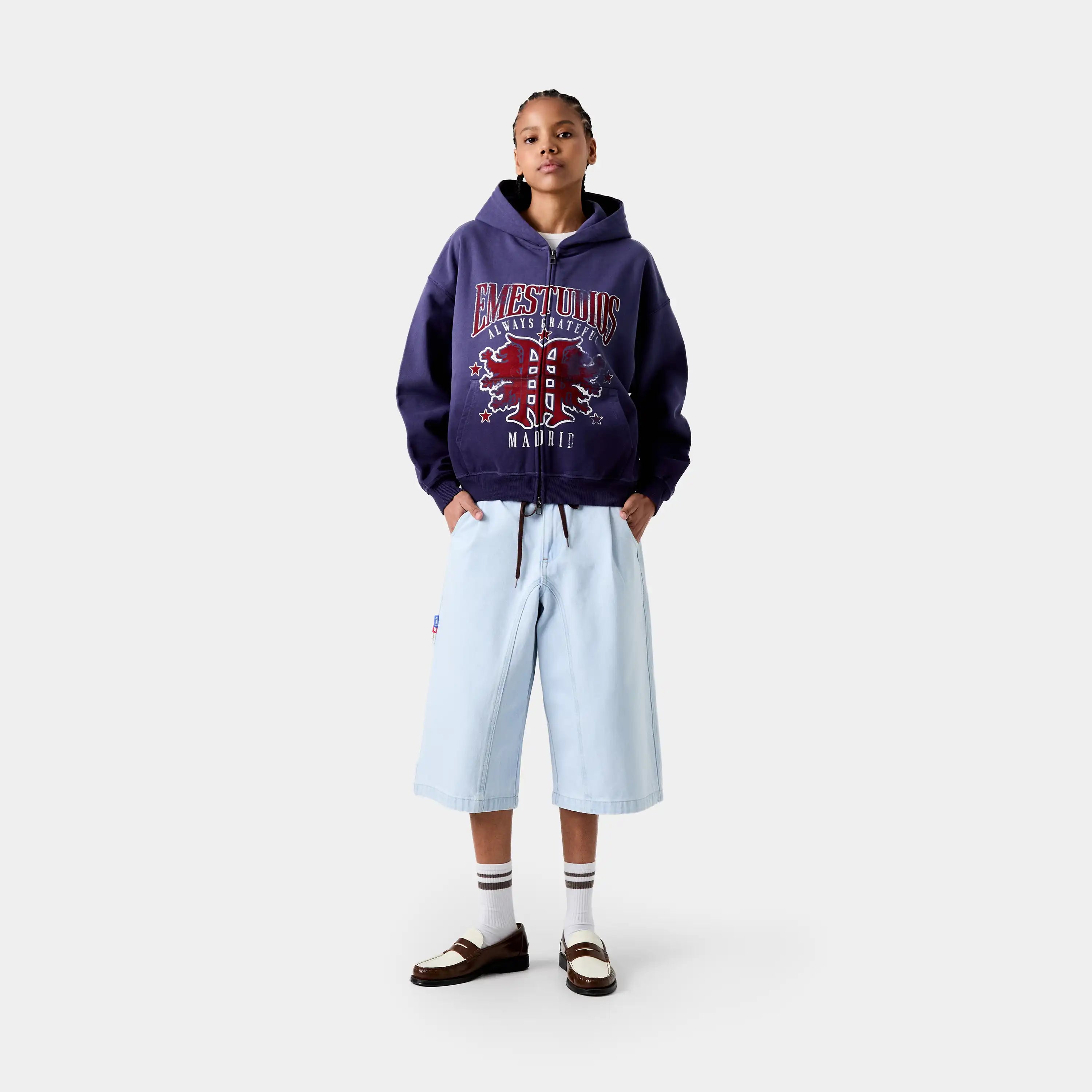 Dusk Blue Ribbon Full Zip Hoodies eme