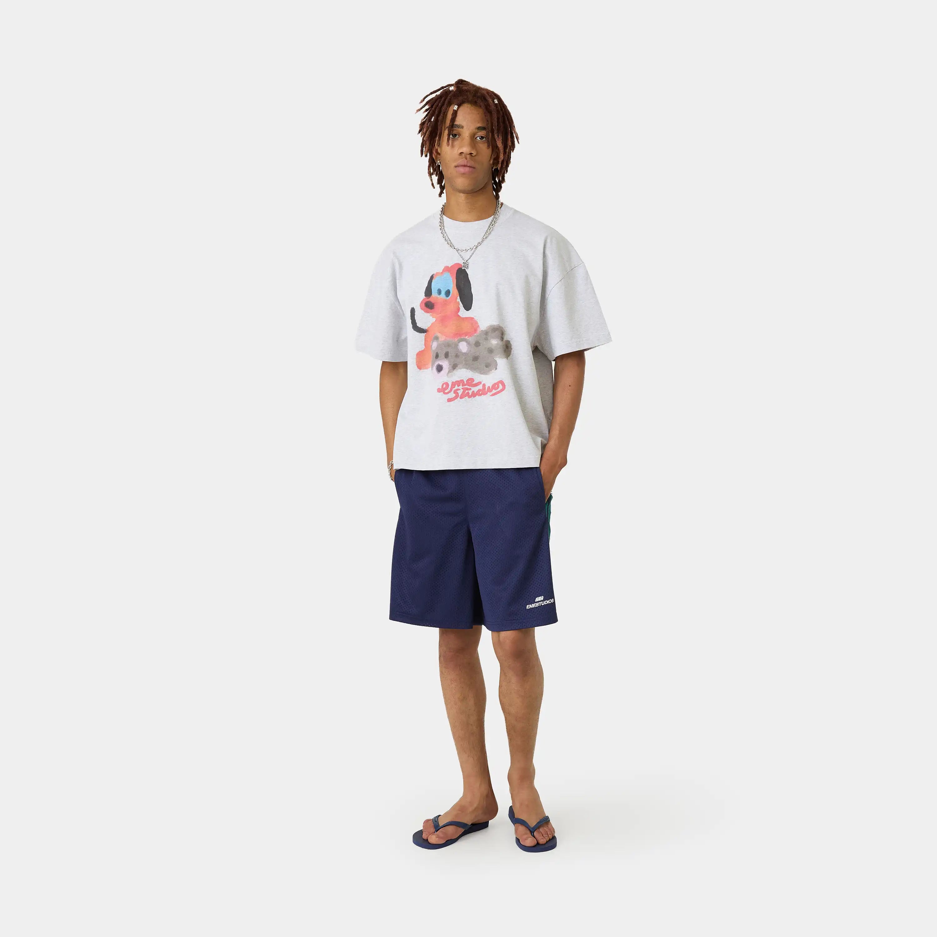 Teddy Heather Grey Oversized Tee T-shirts Eme Studios