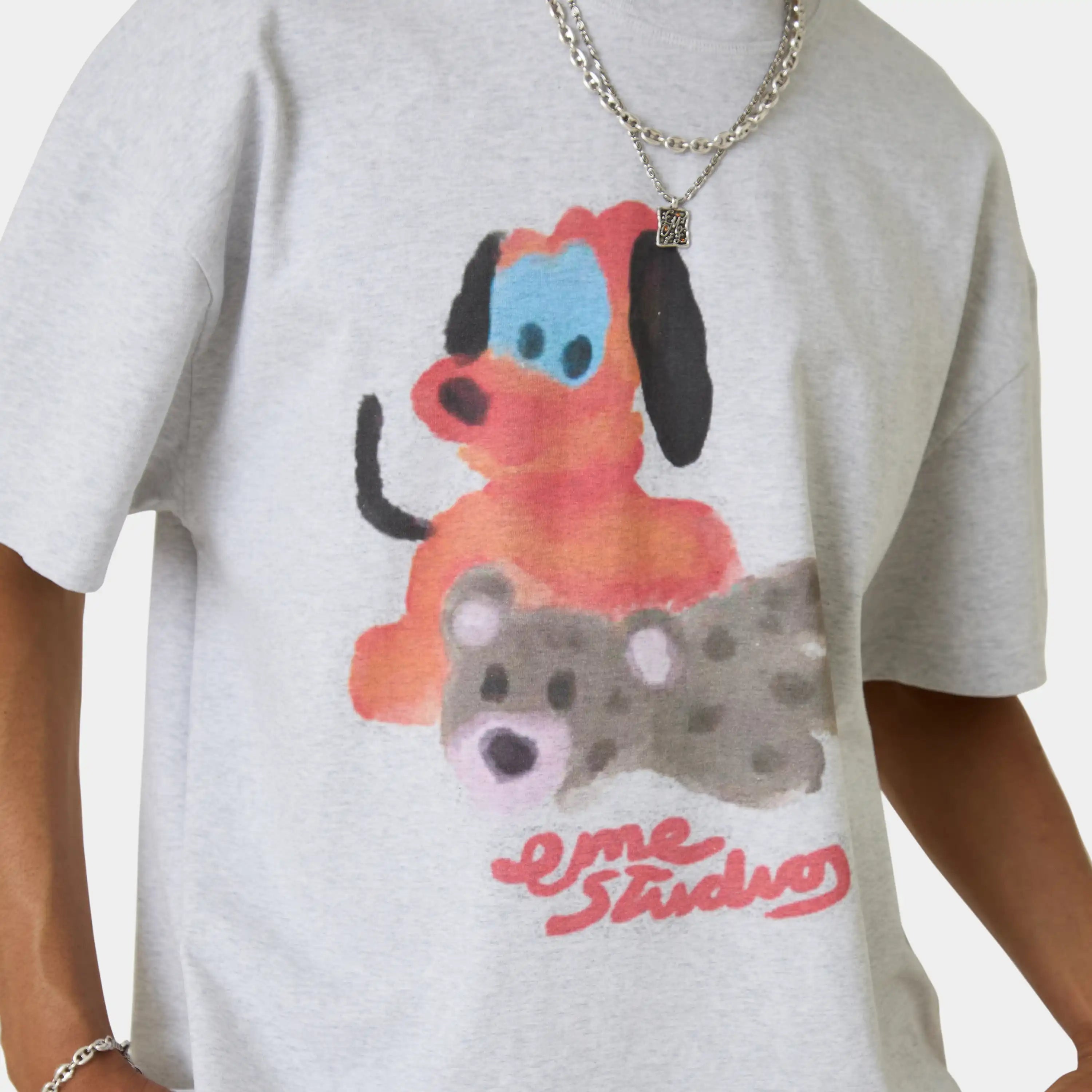 Teddy Heather Grey Oversized Tee T-shirts Eme Studios