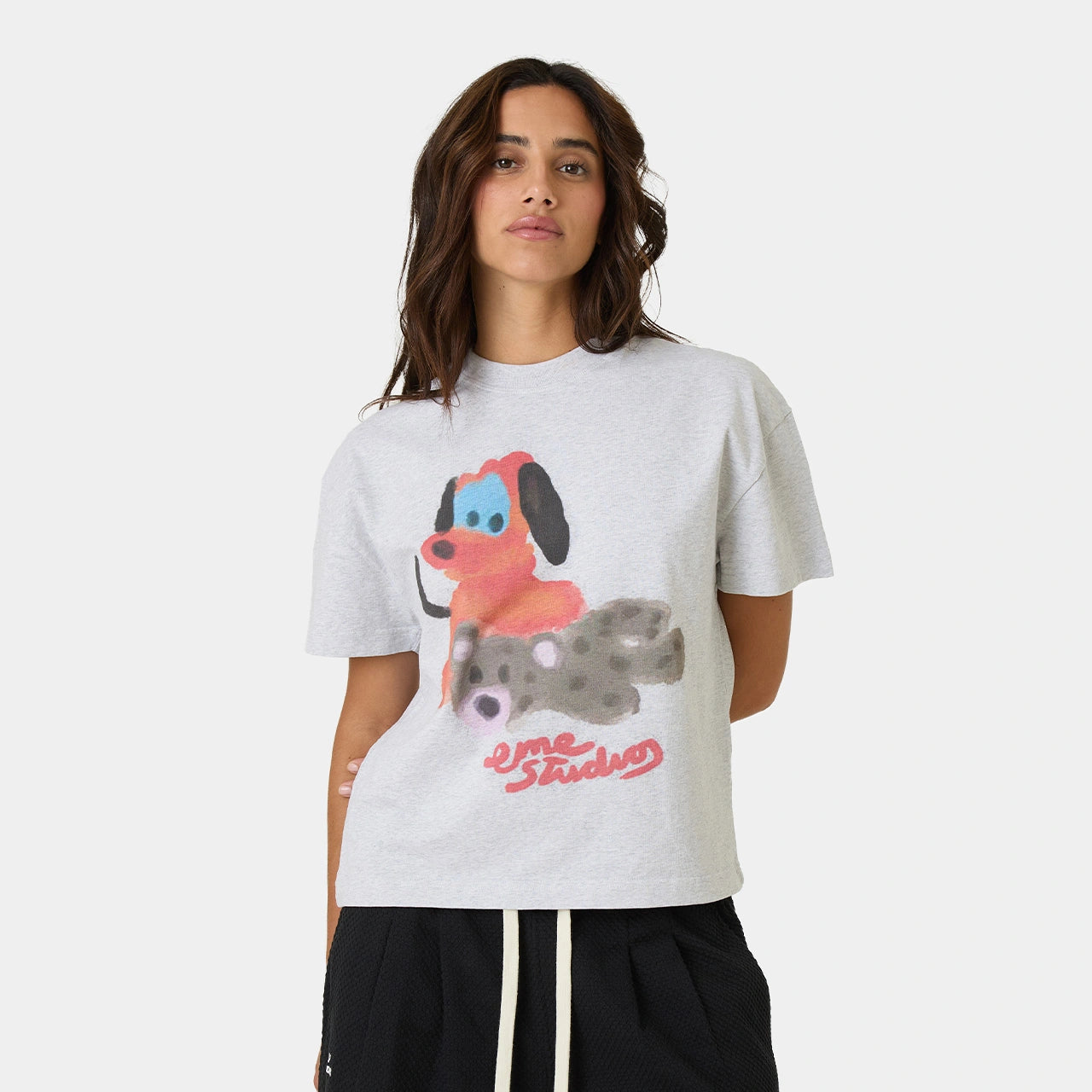 Teddy Heather Grey Oversized Tee T-shirts Eme Studios