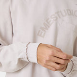 Frayed Pocket Off Sand Long Sleeve T-shirts Eme Studios
