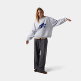 Mbuddy Grey Oversized Crewneck Sweatshirts eme