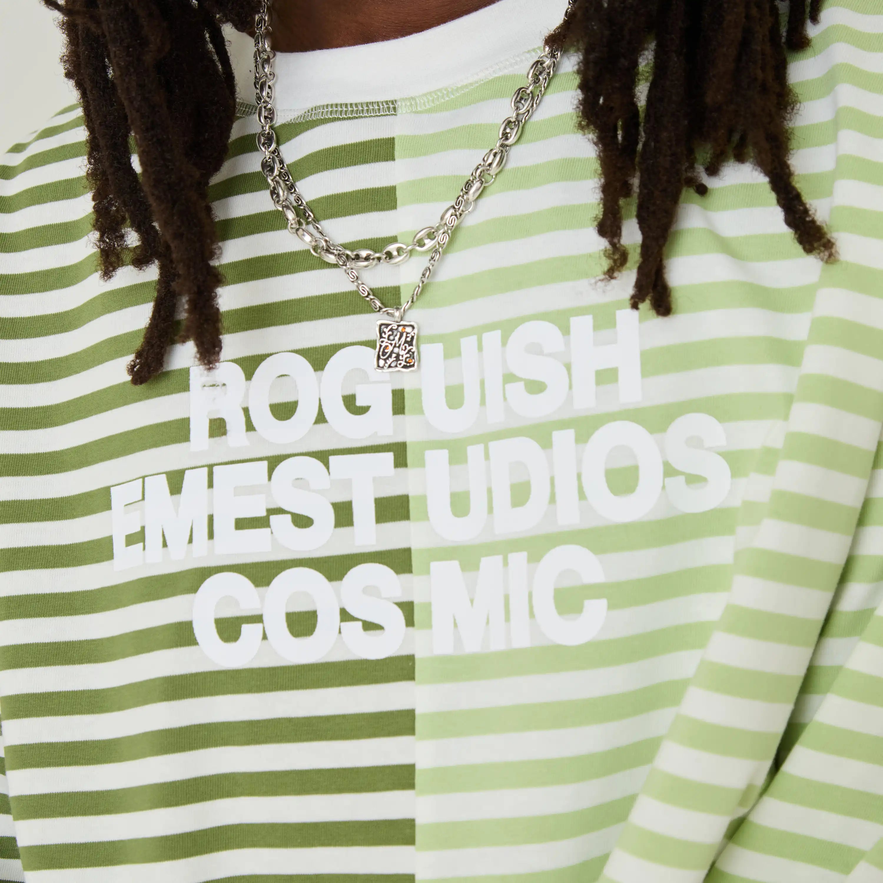 Roguish Green Striped Long Sleeve T-shirts eme
