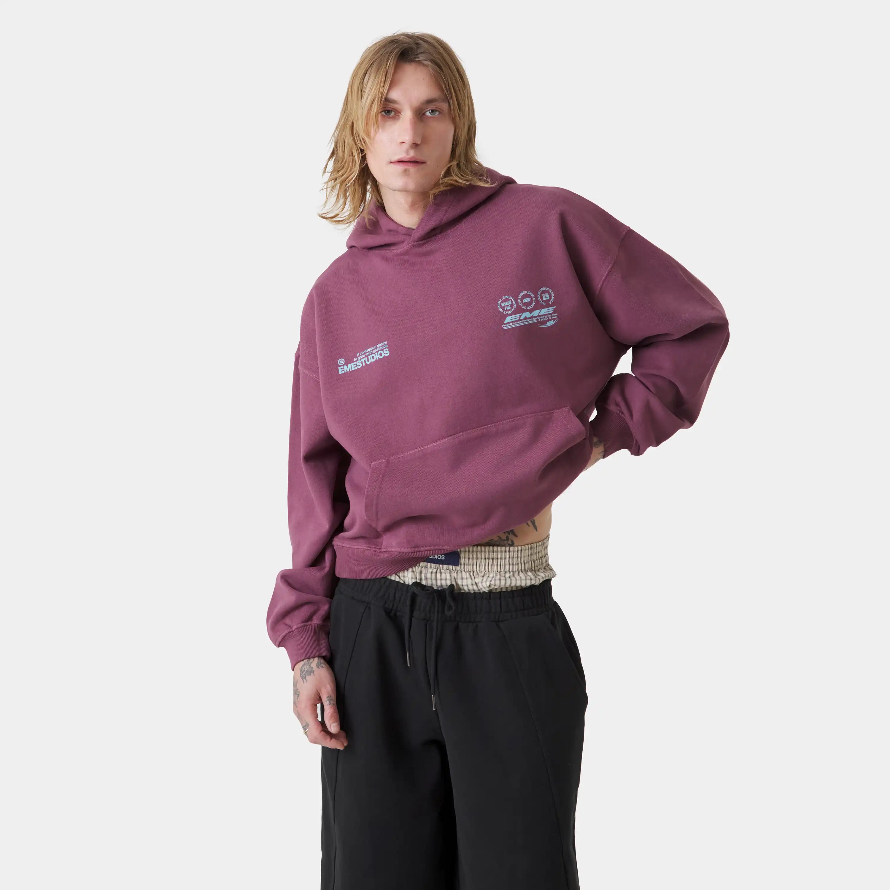 Stamp Maroon Oversized Hoodie Hoodies Eme Studios