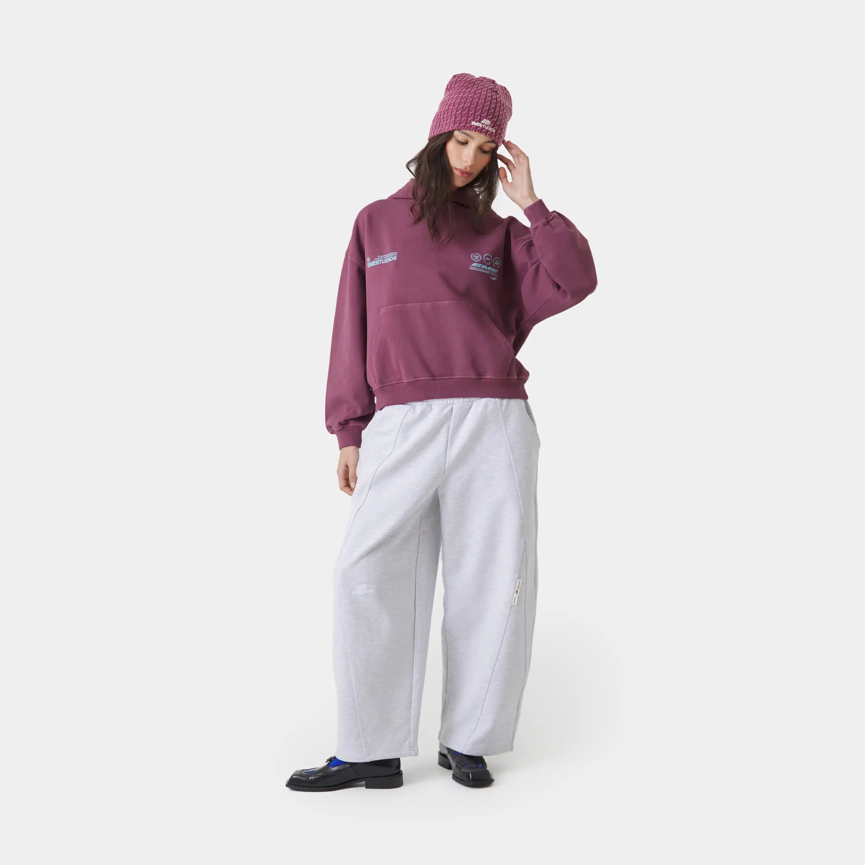Stamp Maroon Oversized Hoodie Hoodies Eme Studios