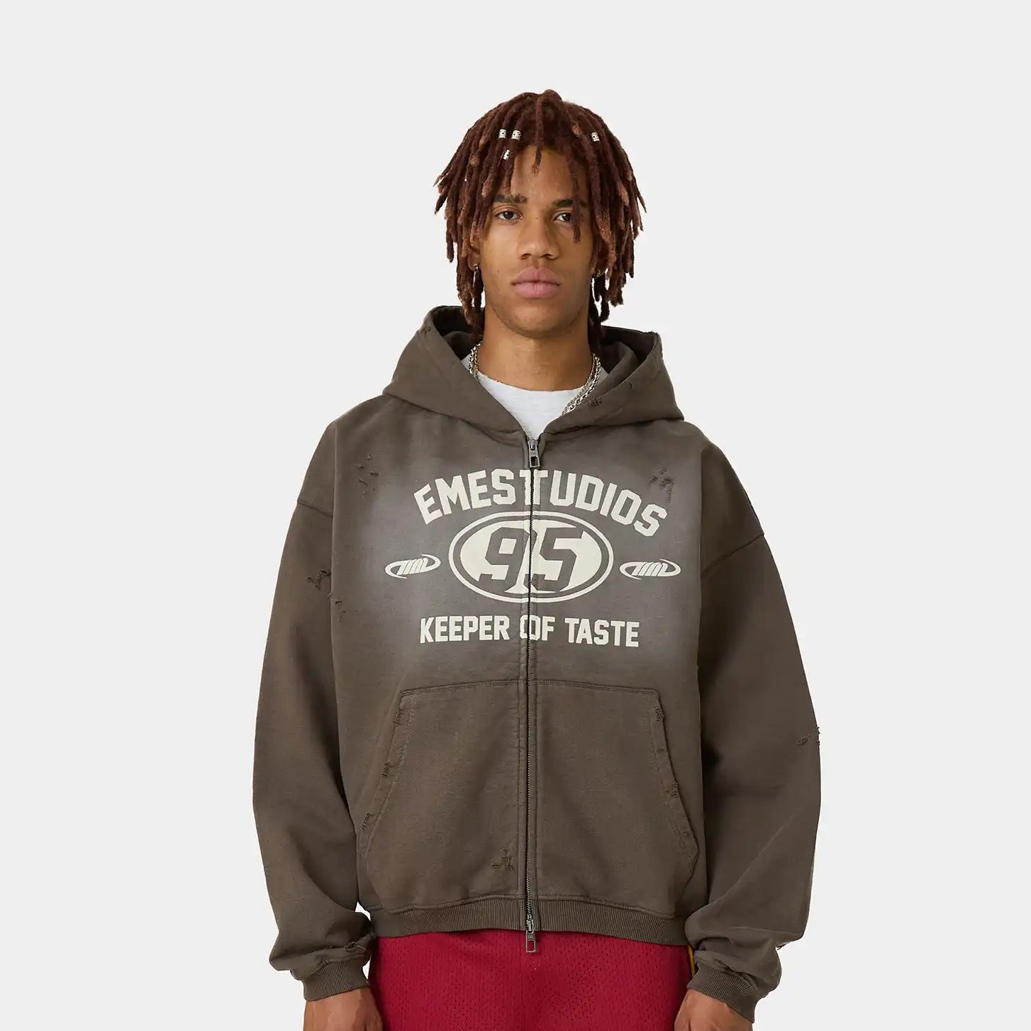 Keeper Fawn Cropped Boxy Full Zip Hoodies Eme Studios