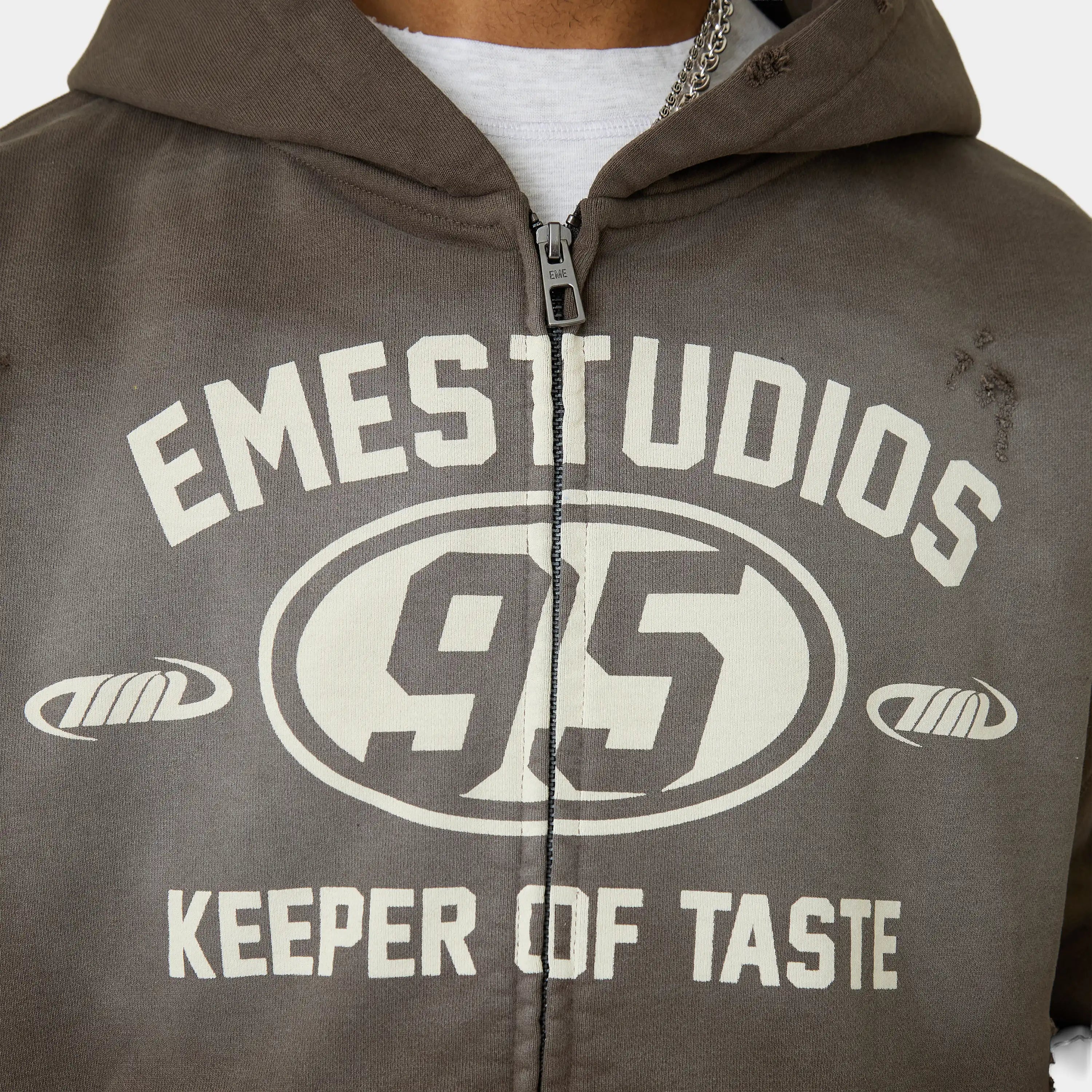 Keeper Fawn Cropped Boxy Full Zip Hoodies Eme Studios