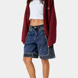 Dual Scratched Denim Shorts Shorts Eme Studios