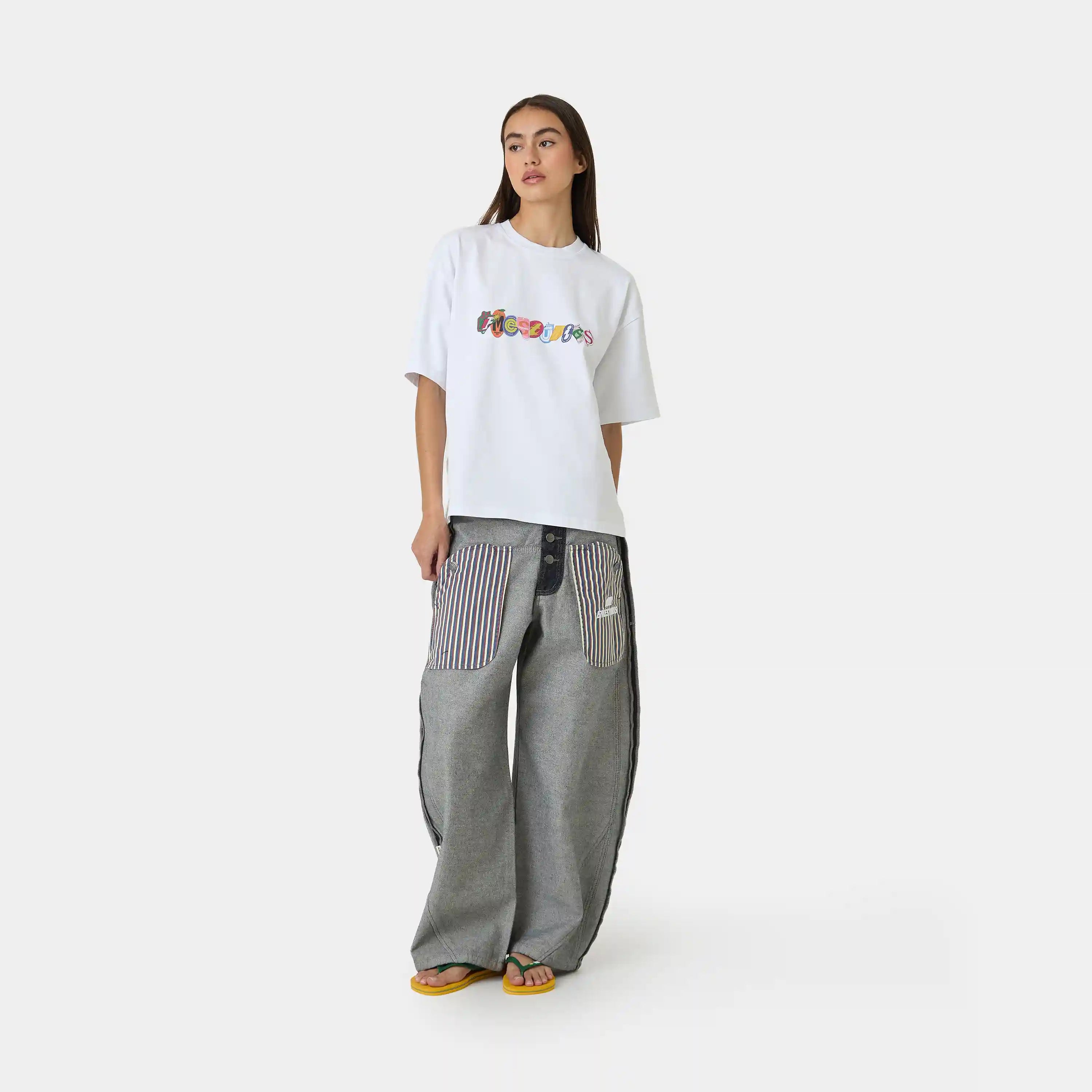 Stickers White Oversized Tee T-shirts Eme Studios