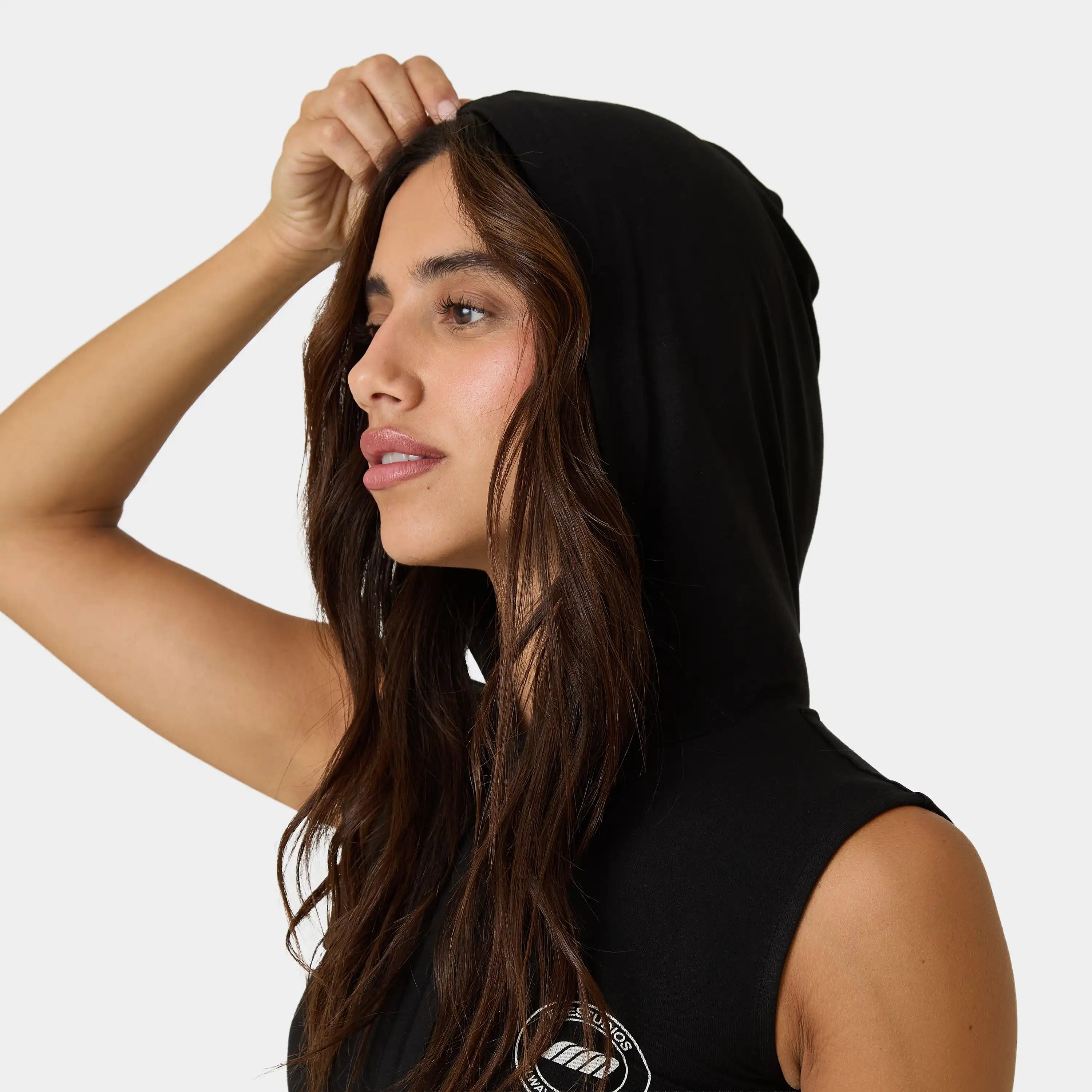Dune Black Hooded Top Woman T-Shirts Eme Studios