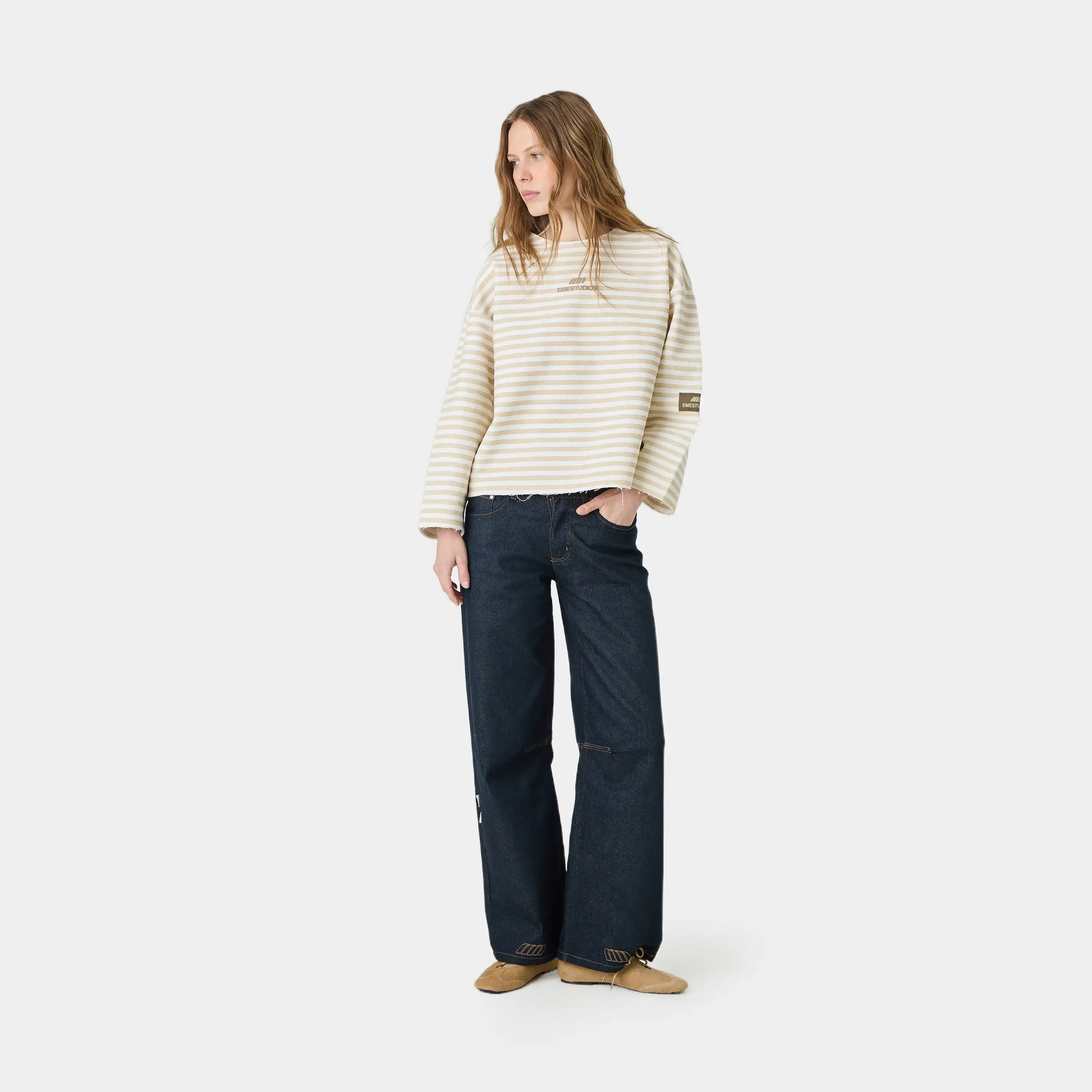 Sade Off Sand Reverse Crewneck Sweatshirts Eme Studios