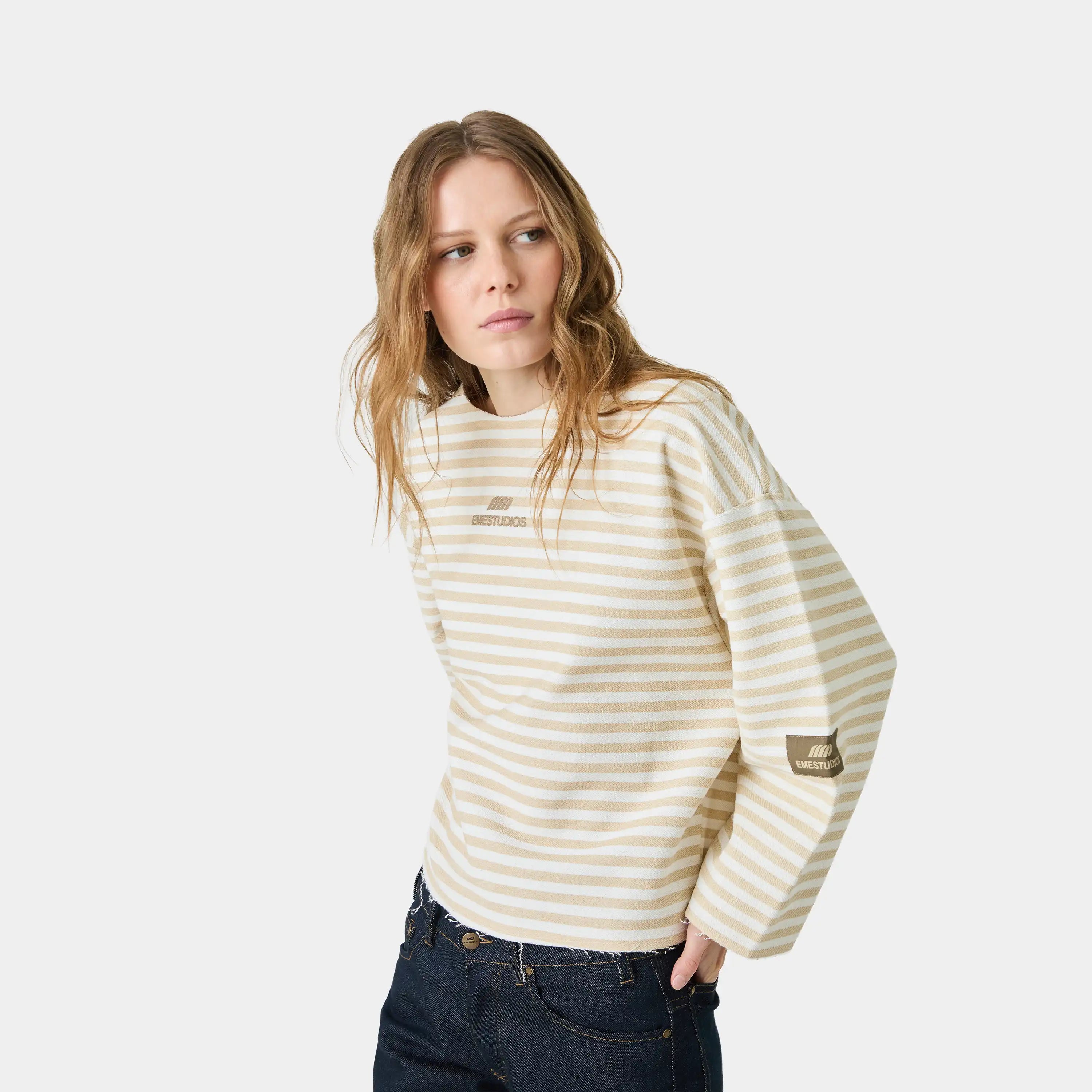 Sade Off Sand Reverse Crewneck Sweatshirts Eme Studios