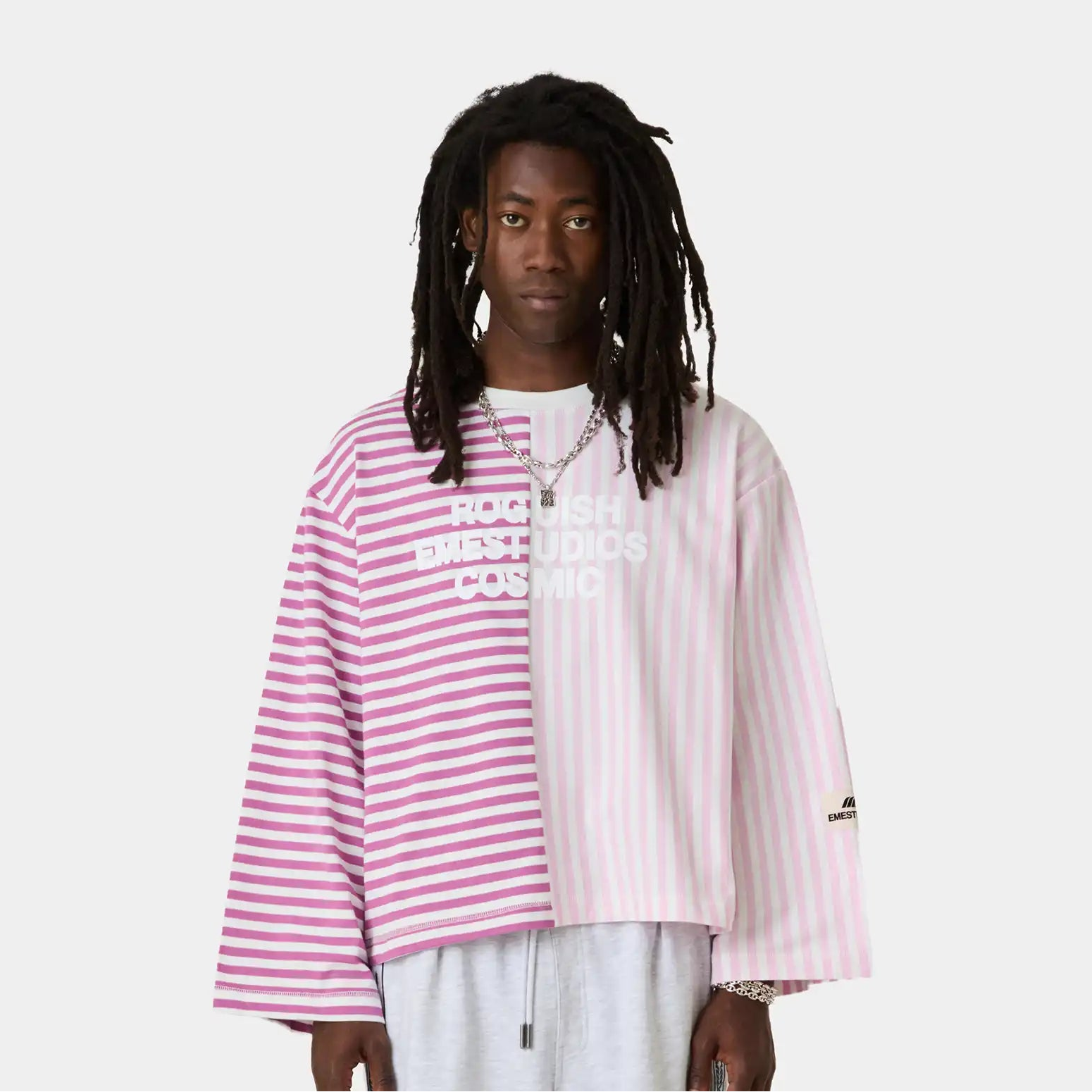 Roguish Fucsia Striped Long Sleeve T-shirts eme