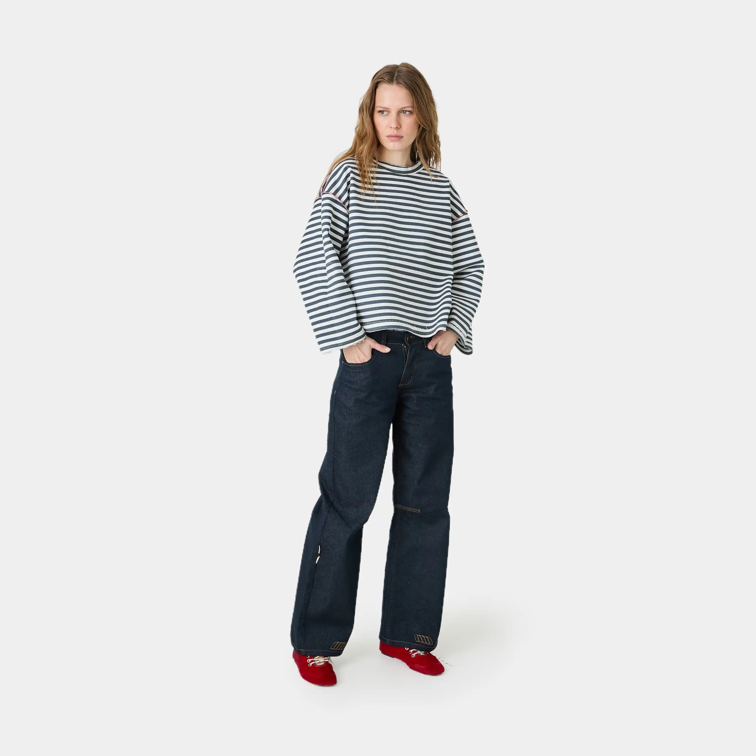 Sade Navy Reverse Crewneck Sweatshirts Eme Studios