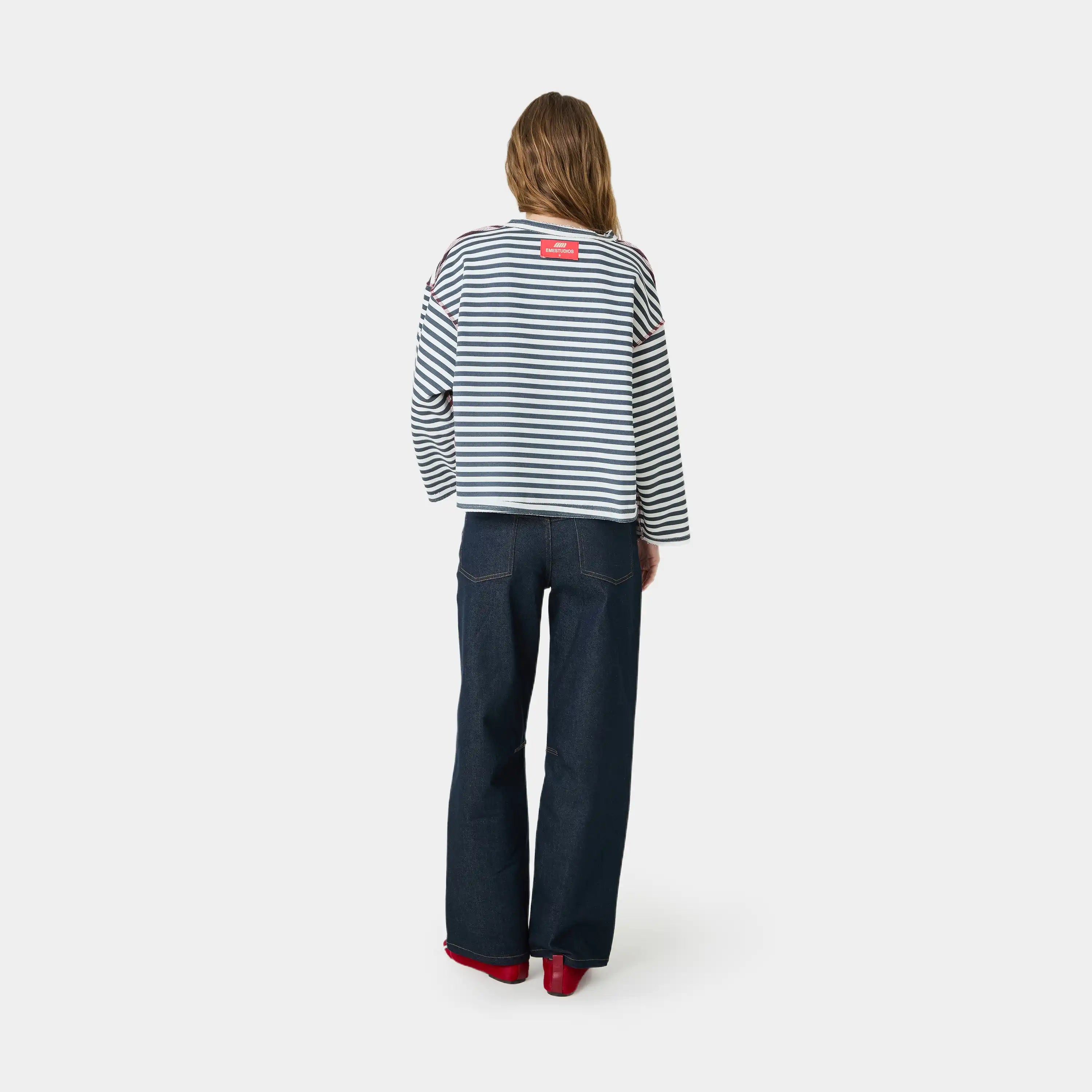 Sade Navy Reverse Crewneck Sweatshirts Eme Studios