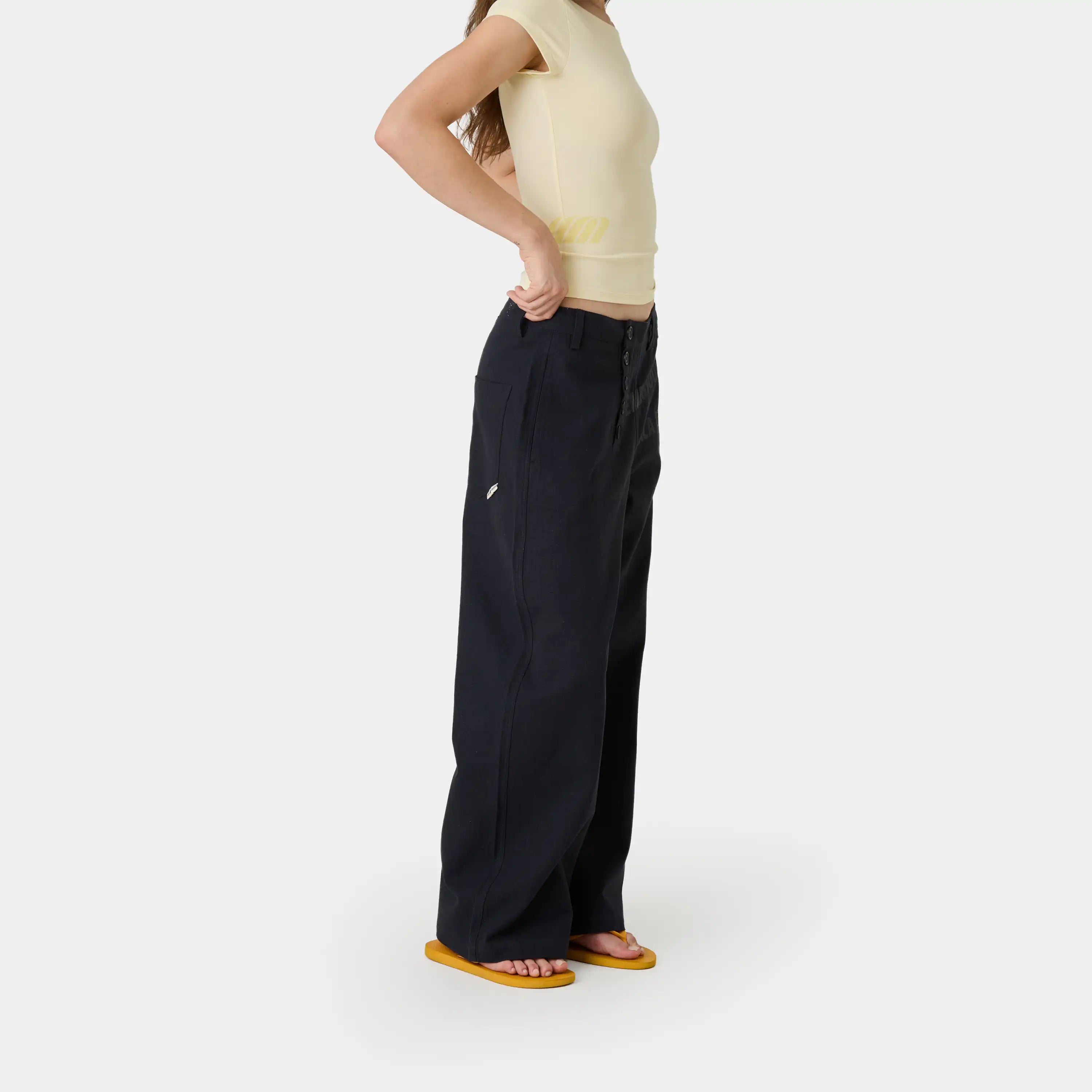 Mat Navy Balloon Linen Pants Pants Eme Studios