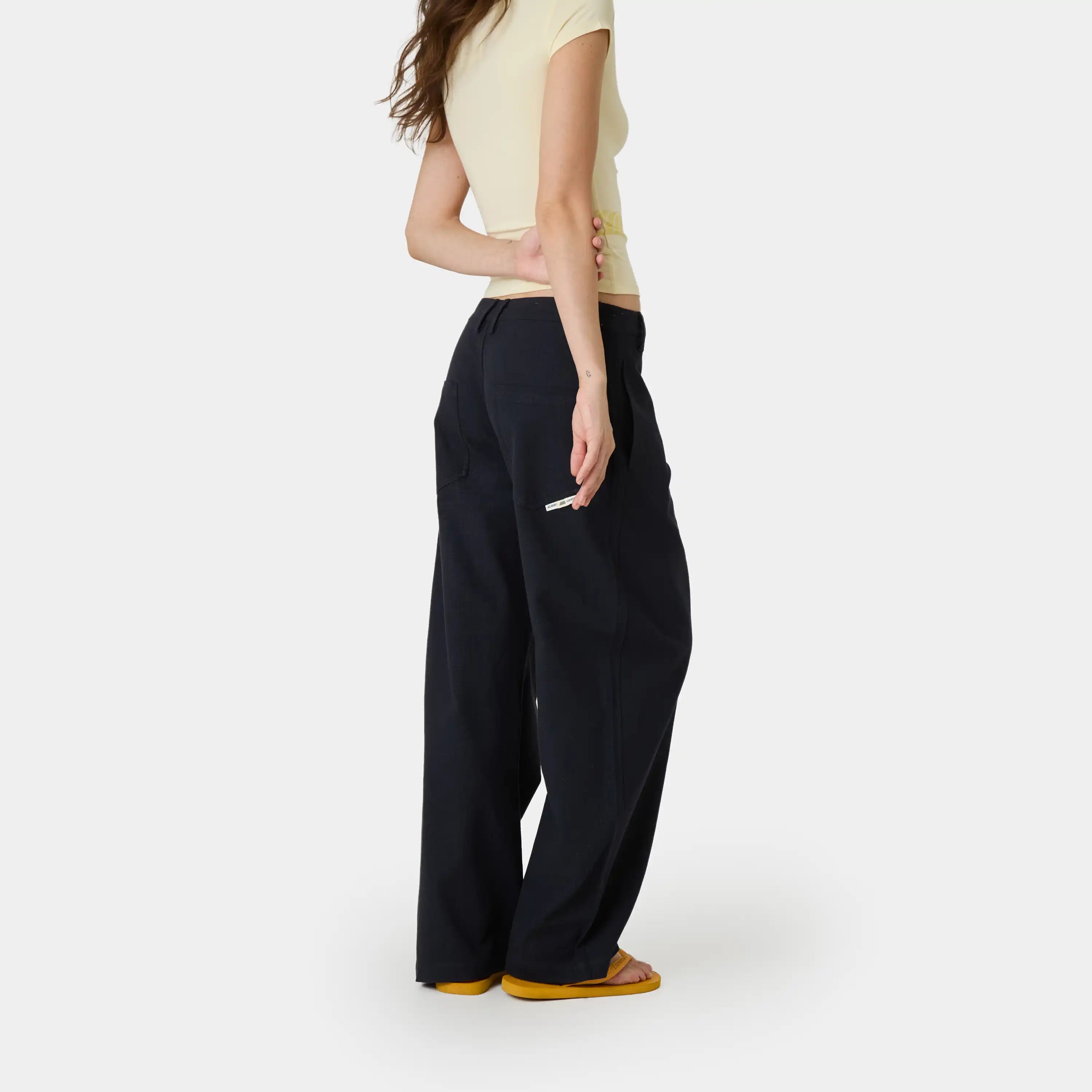 Mat Navy Balloon Linen Pants Pants Eme Studios