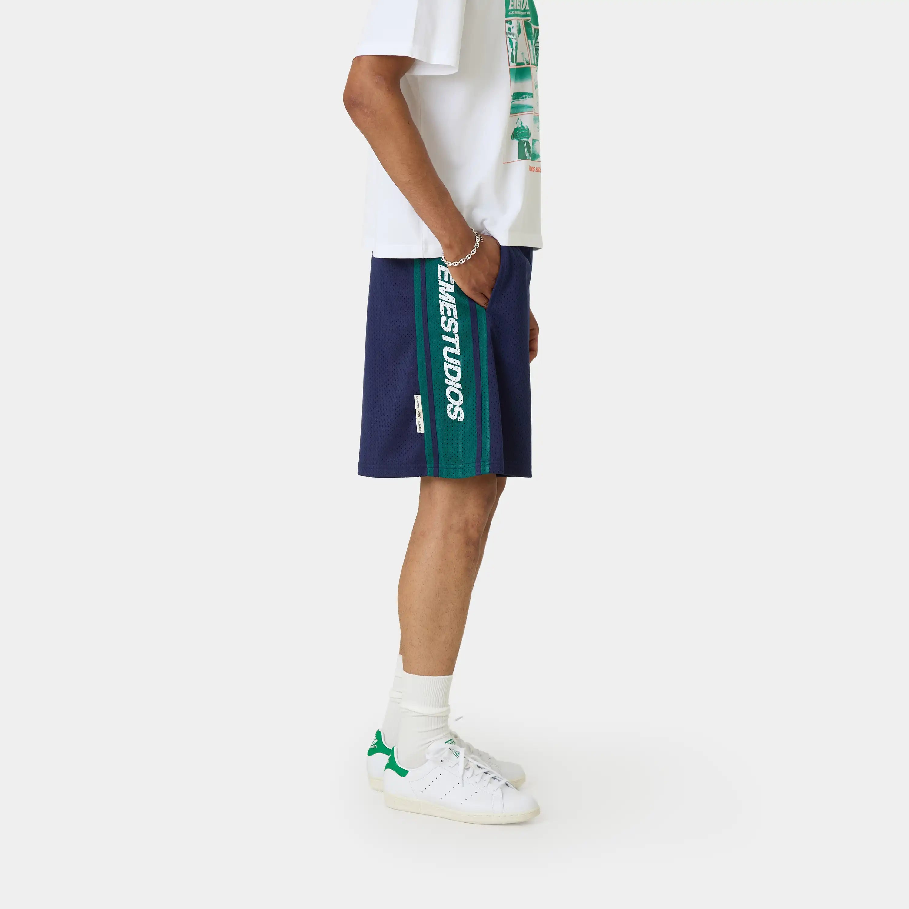 Marin Navy Mesh Shorts Shorts Eme Studios