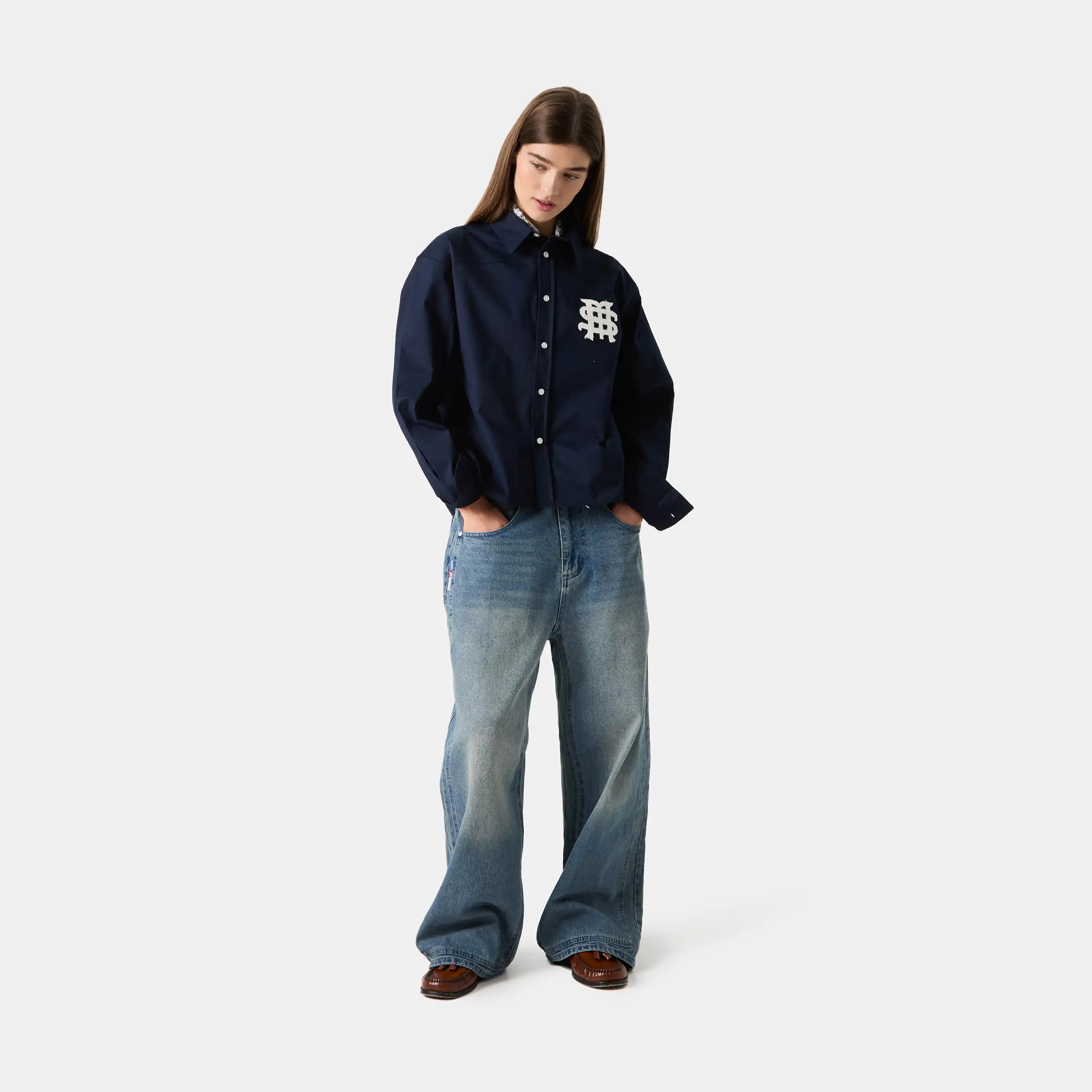 Badge Navy Shirt Shirts eme