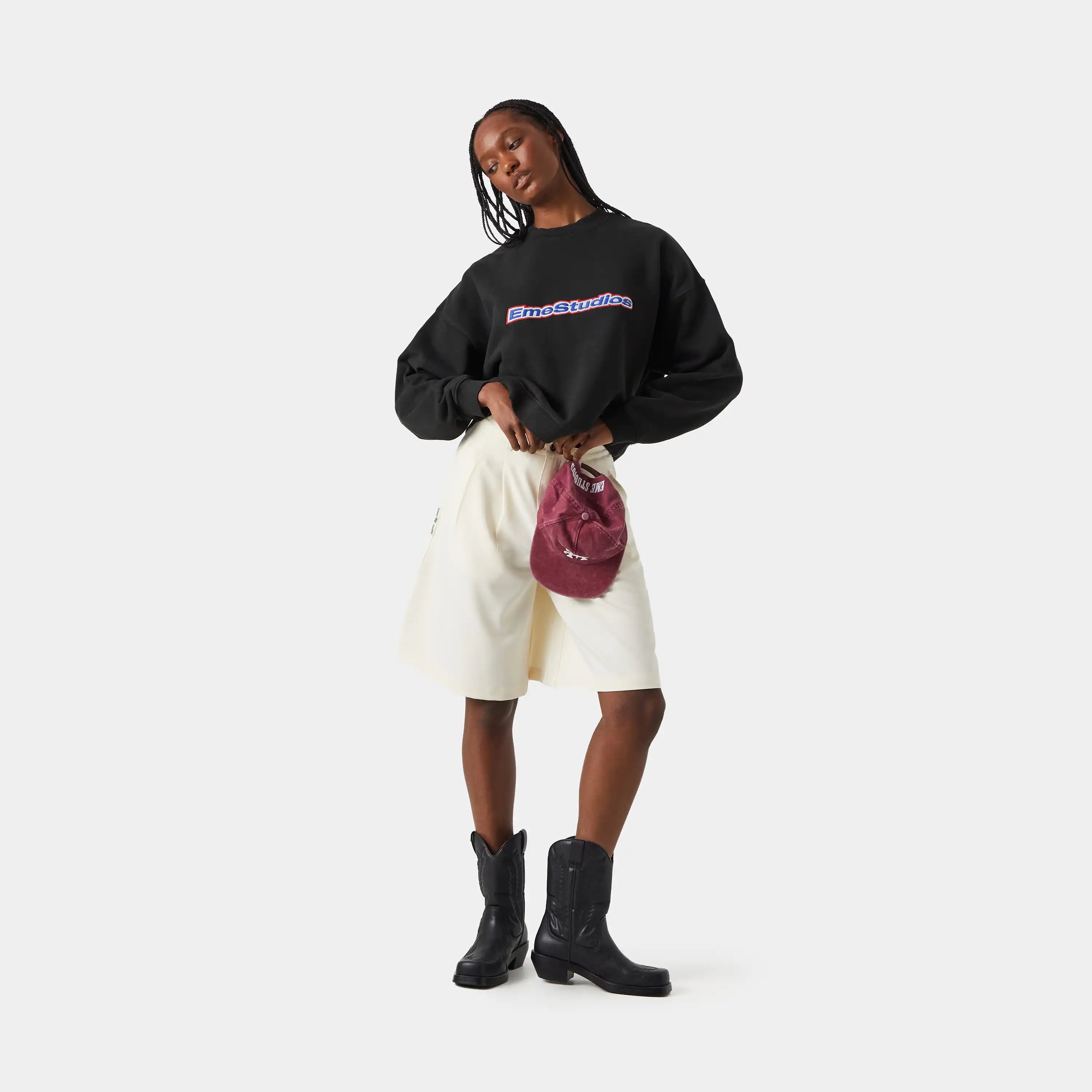 Box Shadow Oversized Crewneck Sweatshirts eme