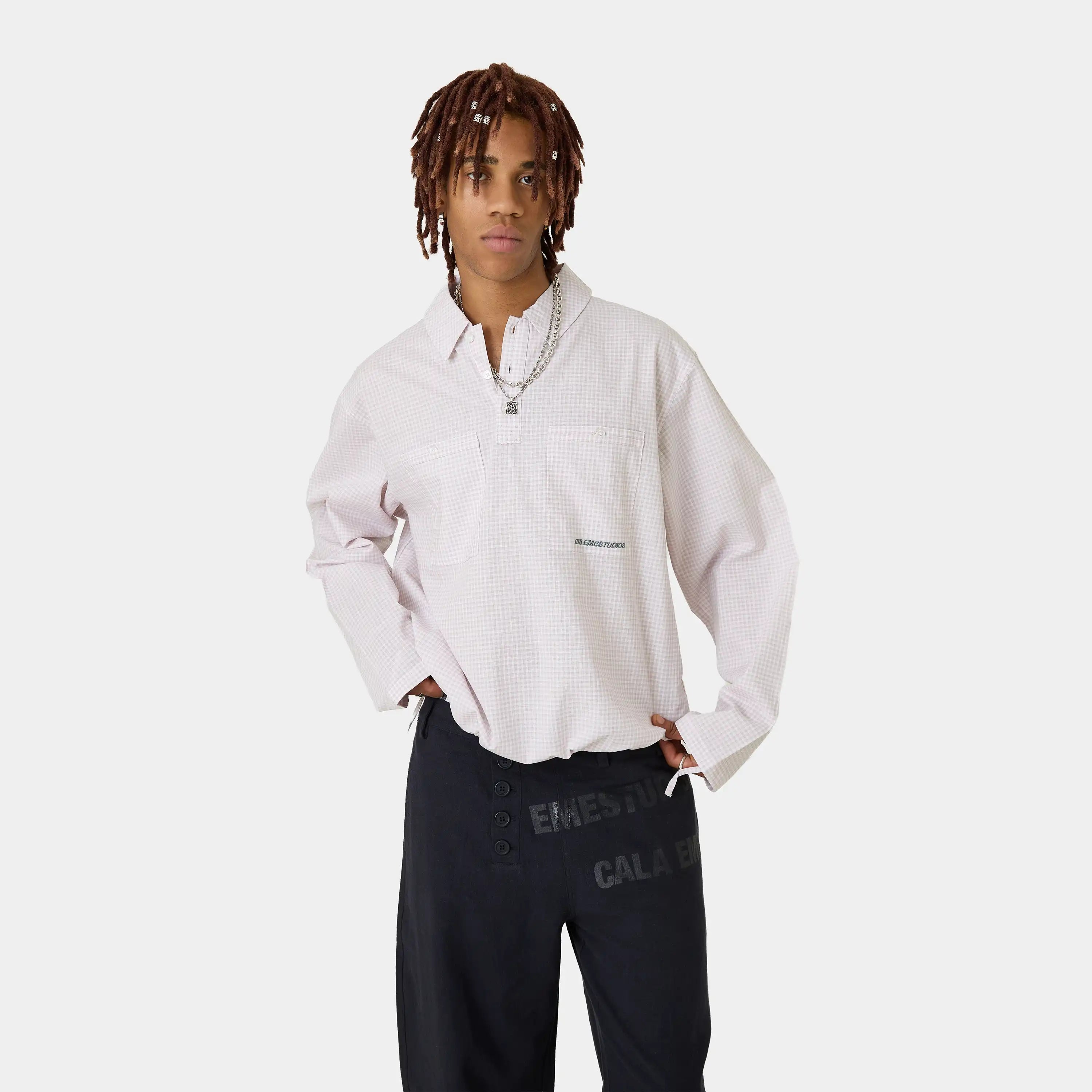 Vade Pink Popover Shirt Shirts Eme Studios
