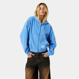 Waffle Cobalt Croped Boxy Full Zip Hoodies Eme Studios