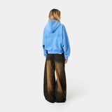 Waffle Cobalt Croped Boxy Full Zip Hoodies Eme Studios
