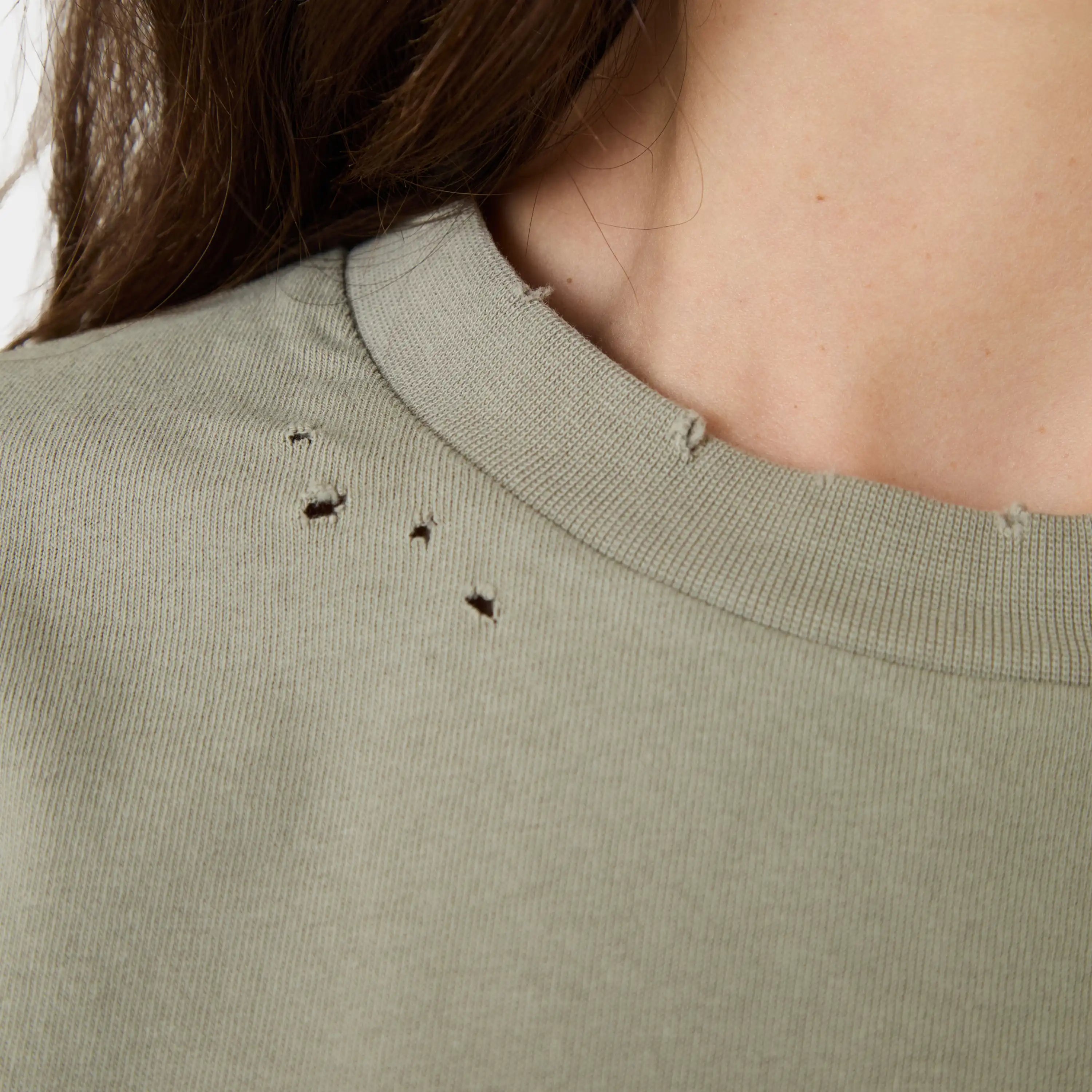 Distressed Olive Oversized Tee T-shirts Eme Studios