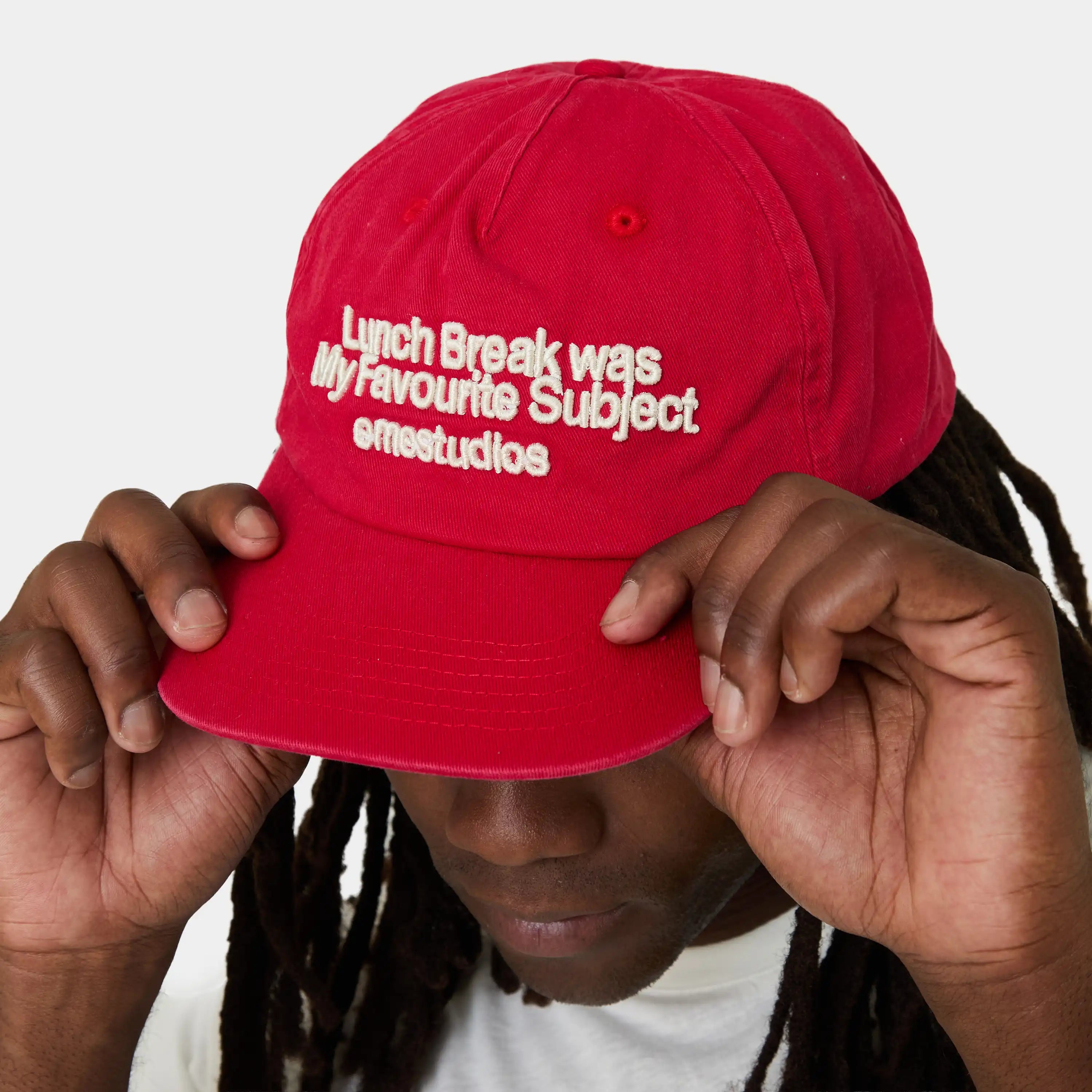 Lunch Red Cap Headwear Eme Studios