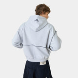 Capri Heather Grey Full Zip Hoodies eme