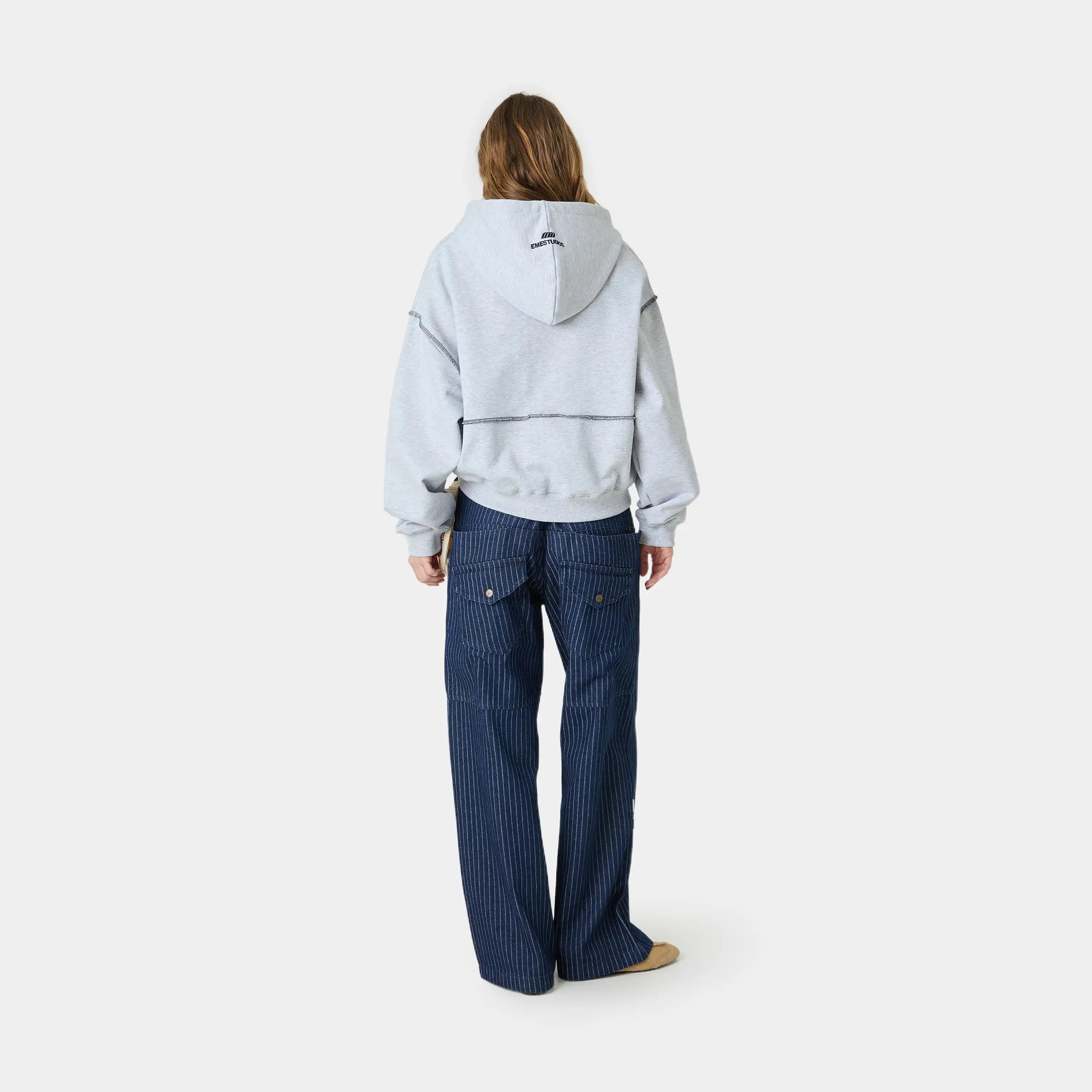 Capri Heather Grey Full Zip Hoodies eme
