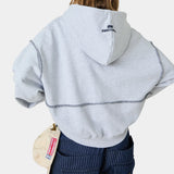 Capri Heather Grey Full Zip Hoodies eme