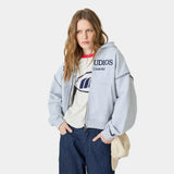 Capri Heather Grey Full Zip Hoodies eme