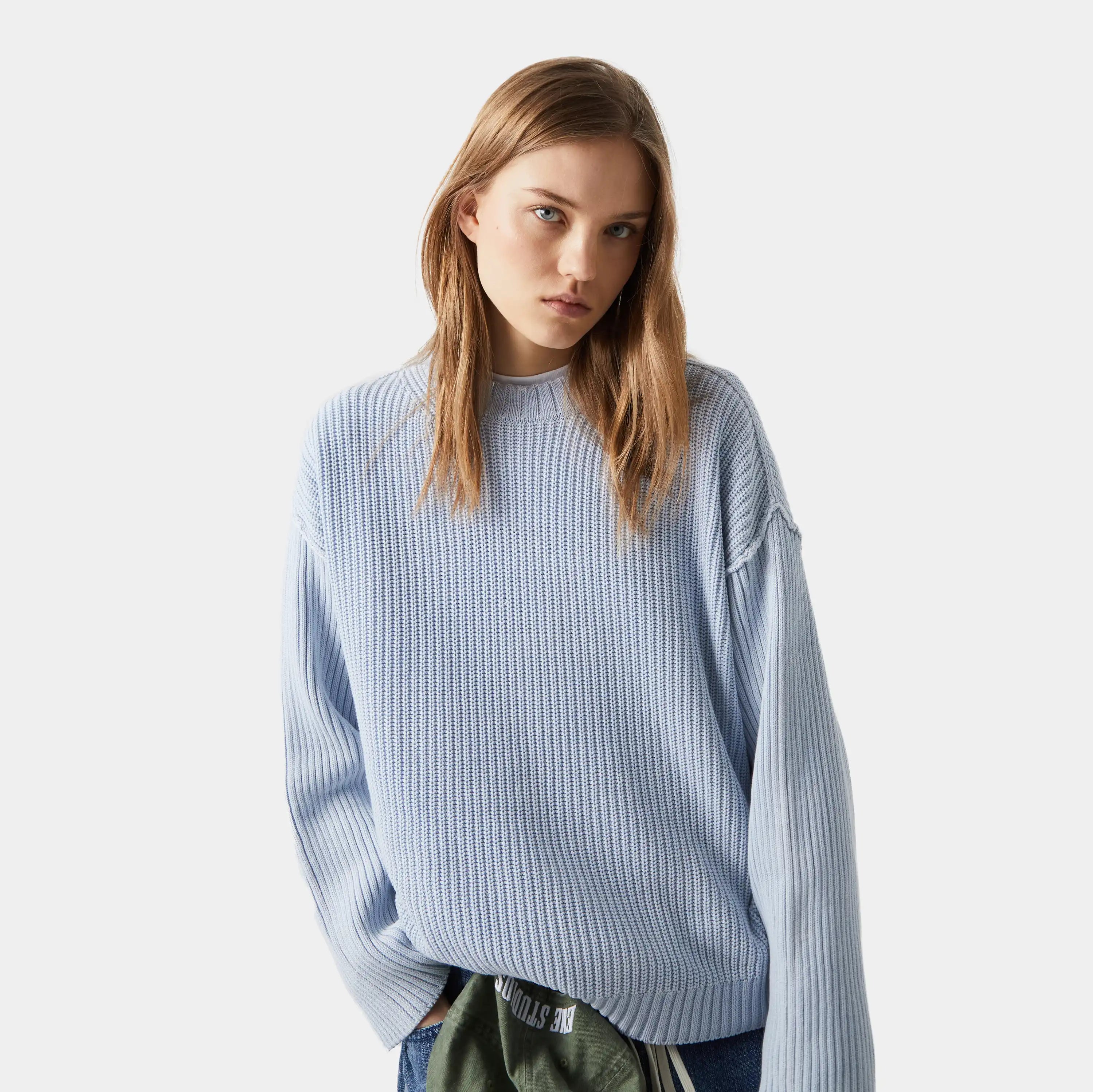 Collective Light Blue Knit Sweater Knitwear eme